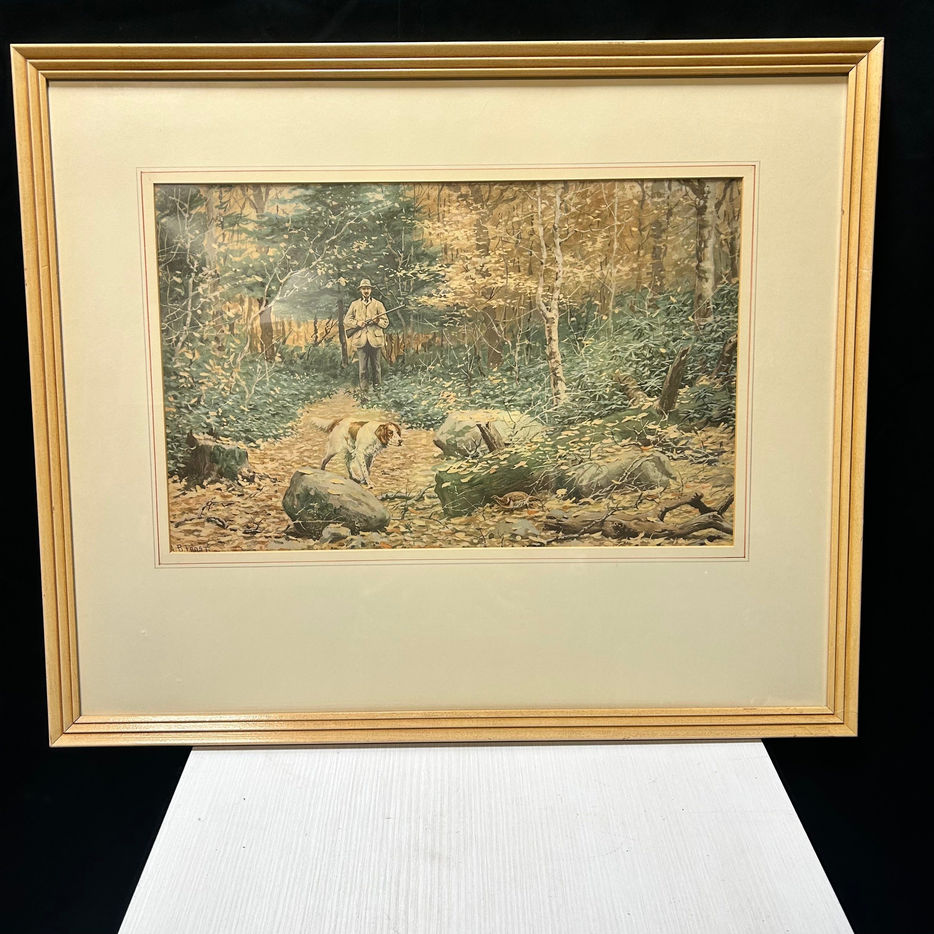 Arthur Burdett (1851-1928) Chromolithograph,Autumn Grouse Shooting 28.5"x 23.5"