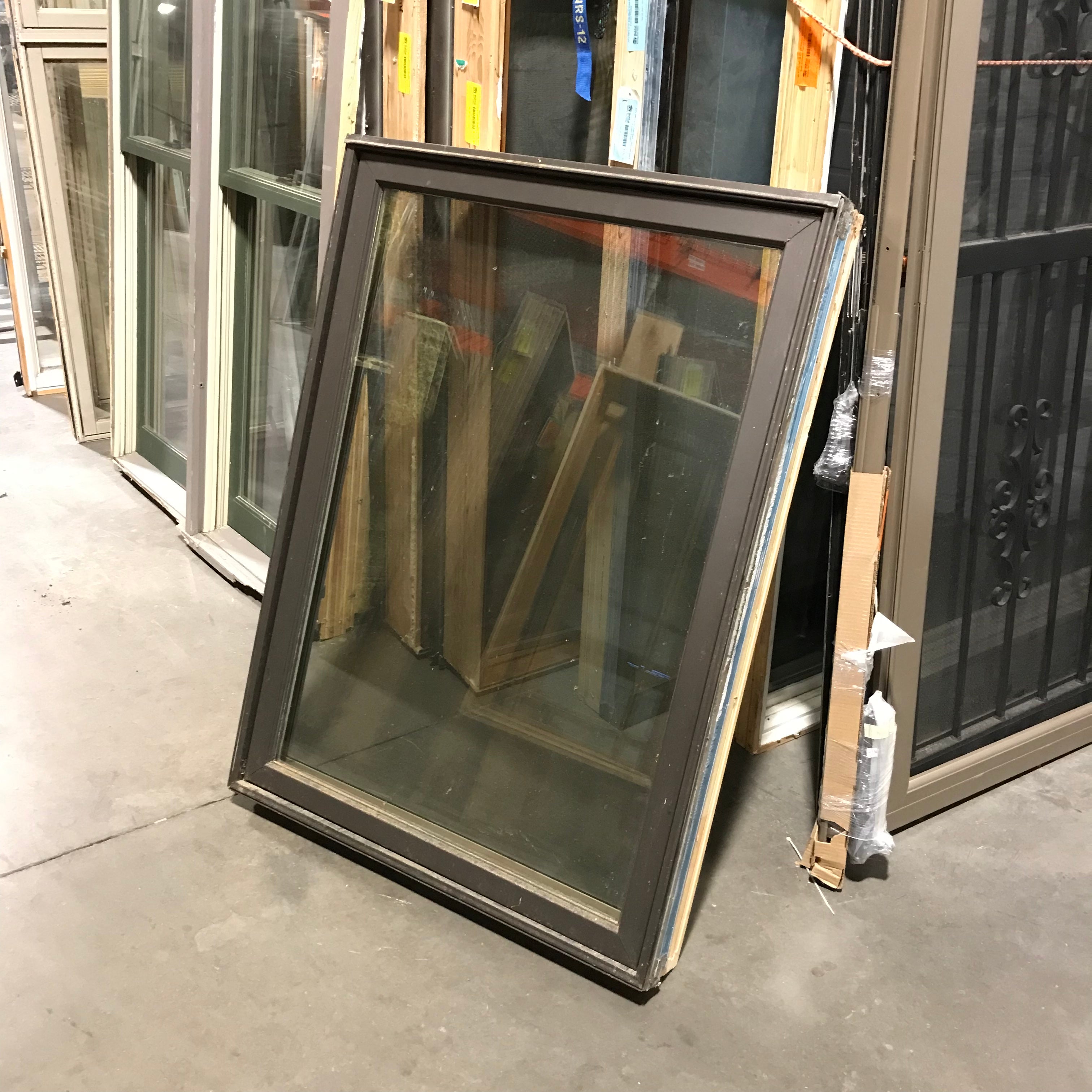 34.5"x 47.25"x 4" Brown Metal Clad Single Casement Exterior Window