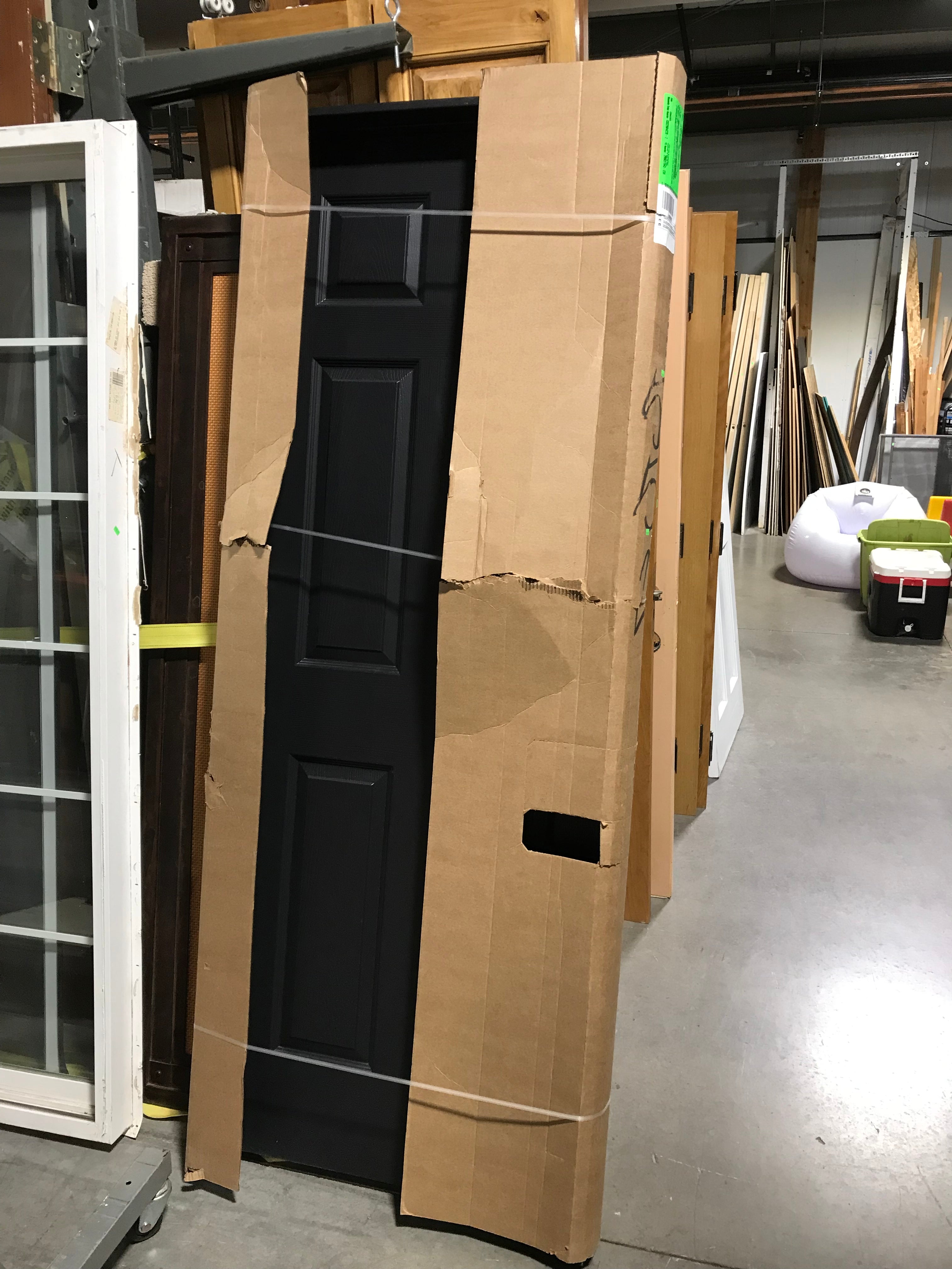 31.25"x 81.25" Rough Opening Black Hollow Core LH Interior Door with Jamb