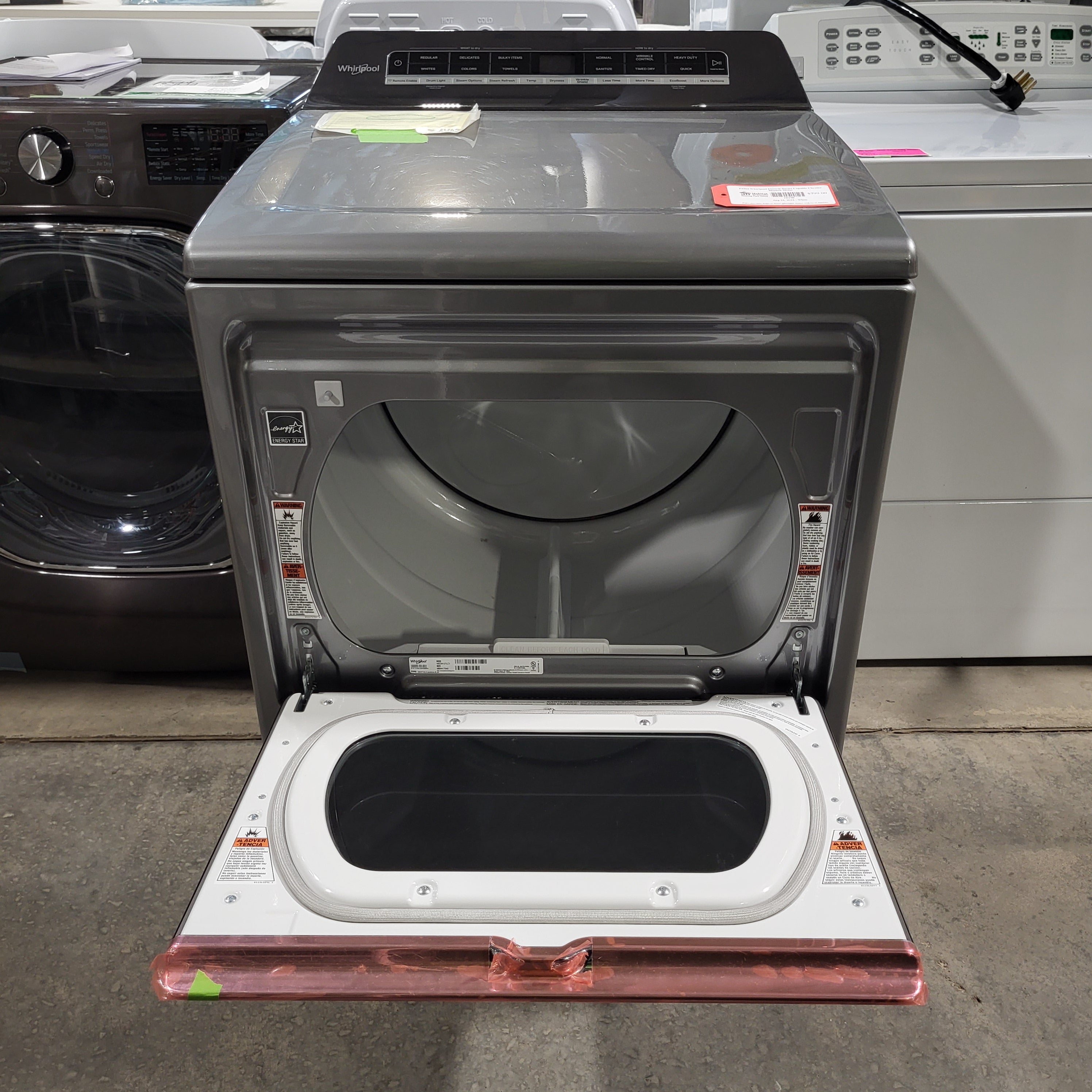 F3323 Whirlpool 7.4 Cu. Ft. Electric Smart Capable Chrome Shadow Dryer MWED8127LC1 S/N:MB3417042