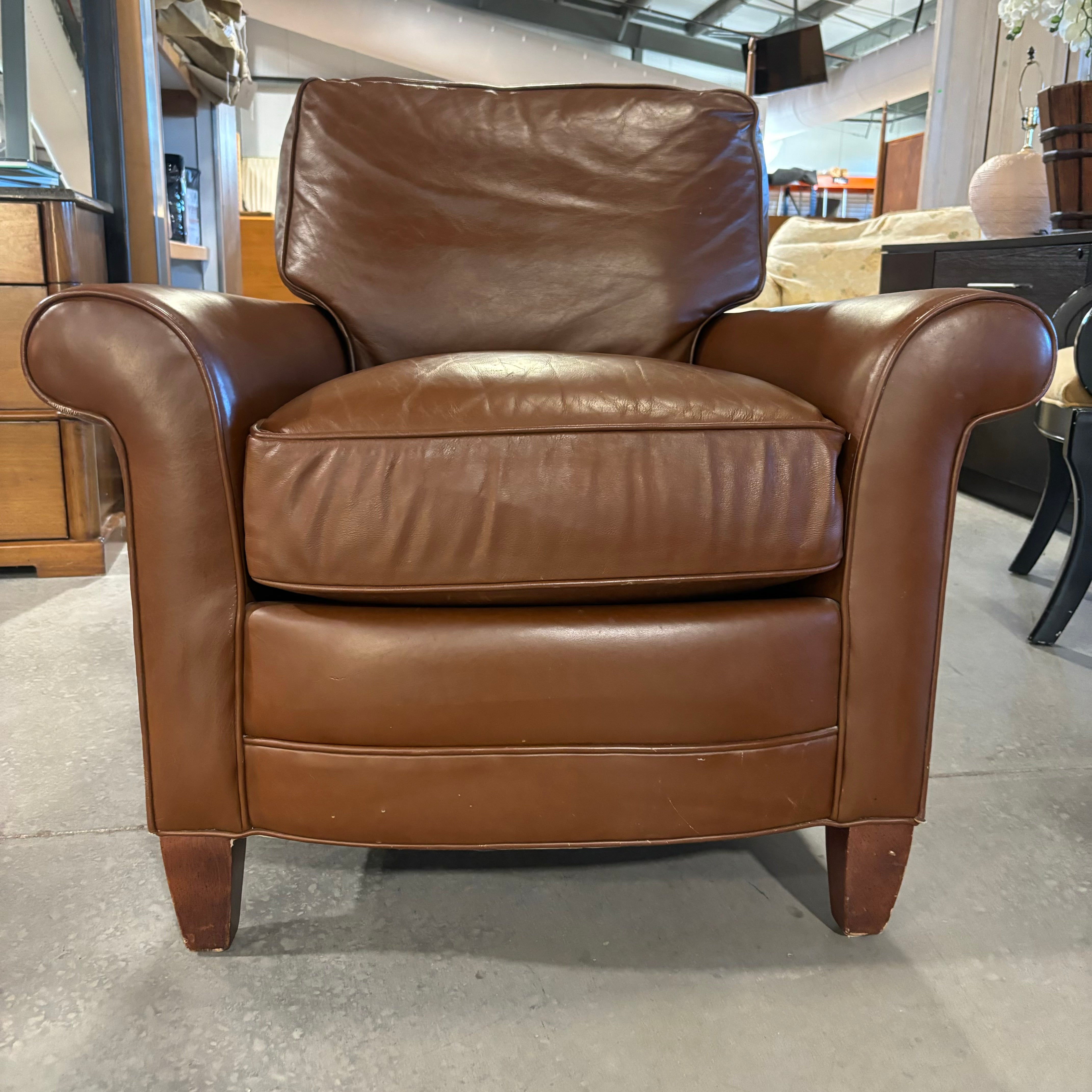 Hancock & Moore Leather Chair 35"x 40"x 32"