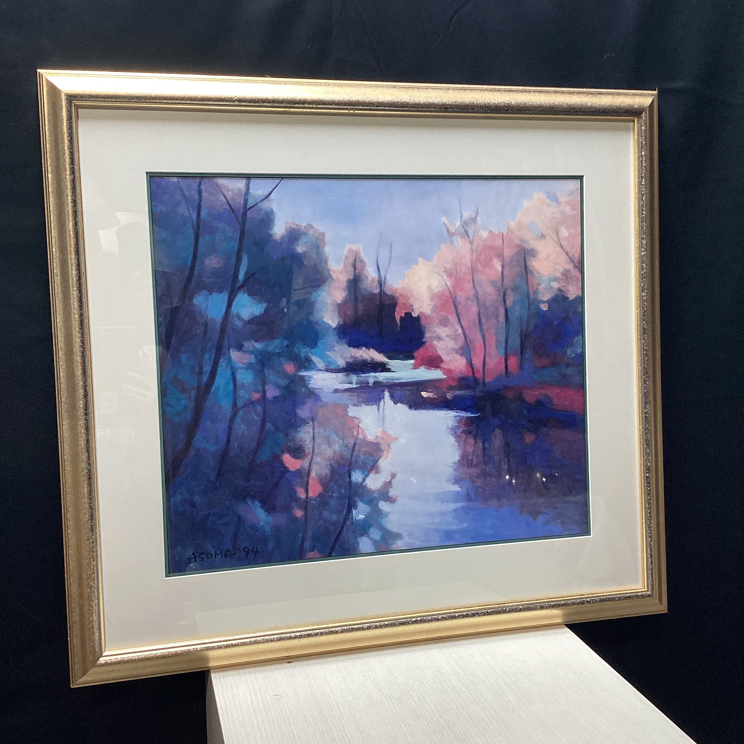 Tadashi Asoma Landscape Print In Light Gold Frame 33.5" x 30"
