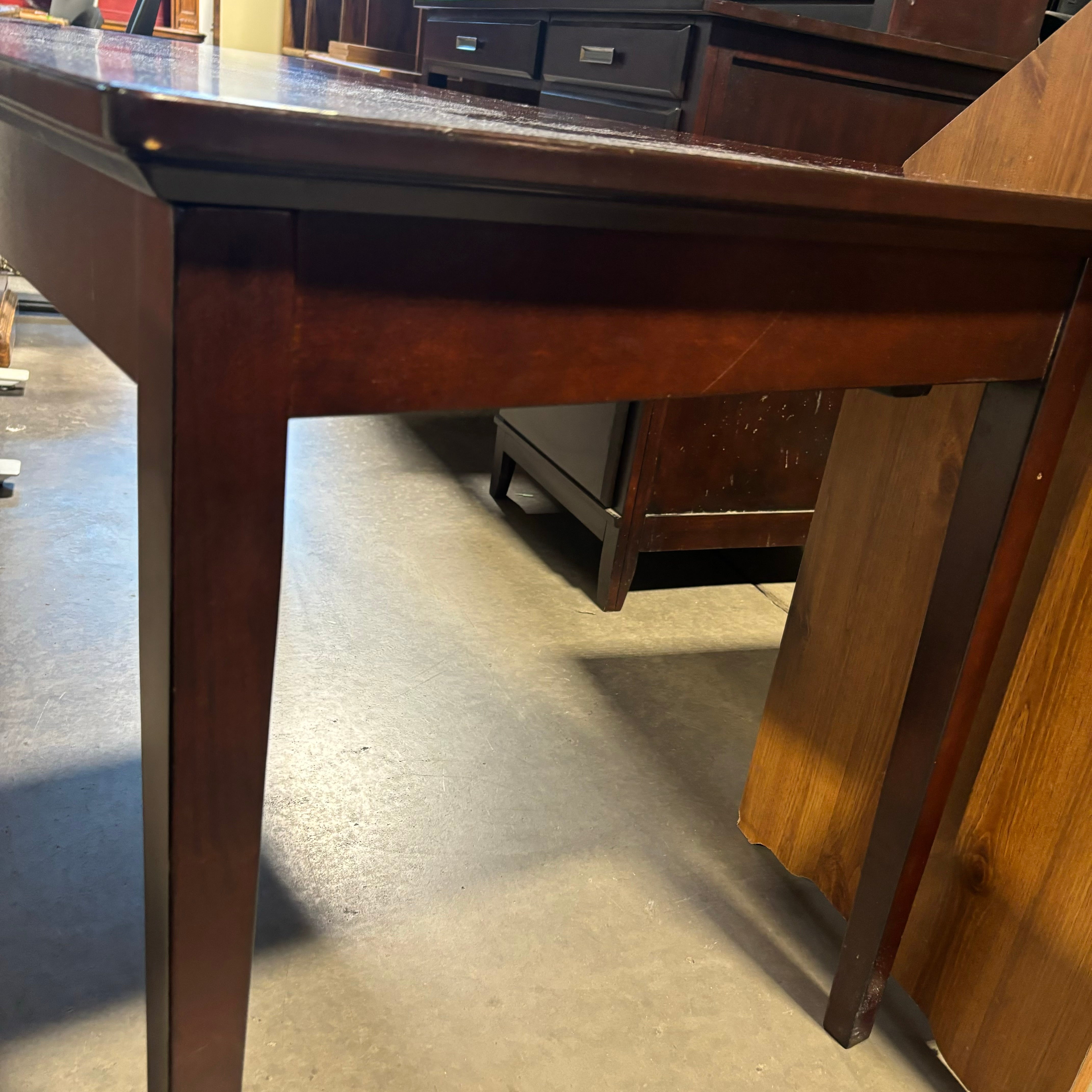 Cherry Finish Wood & Veneer with 2 Drawers & Center Pullout Desk 60"x 28"x 30"