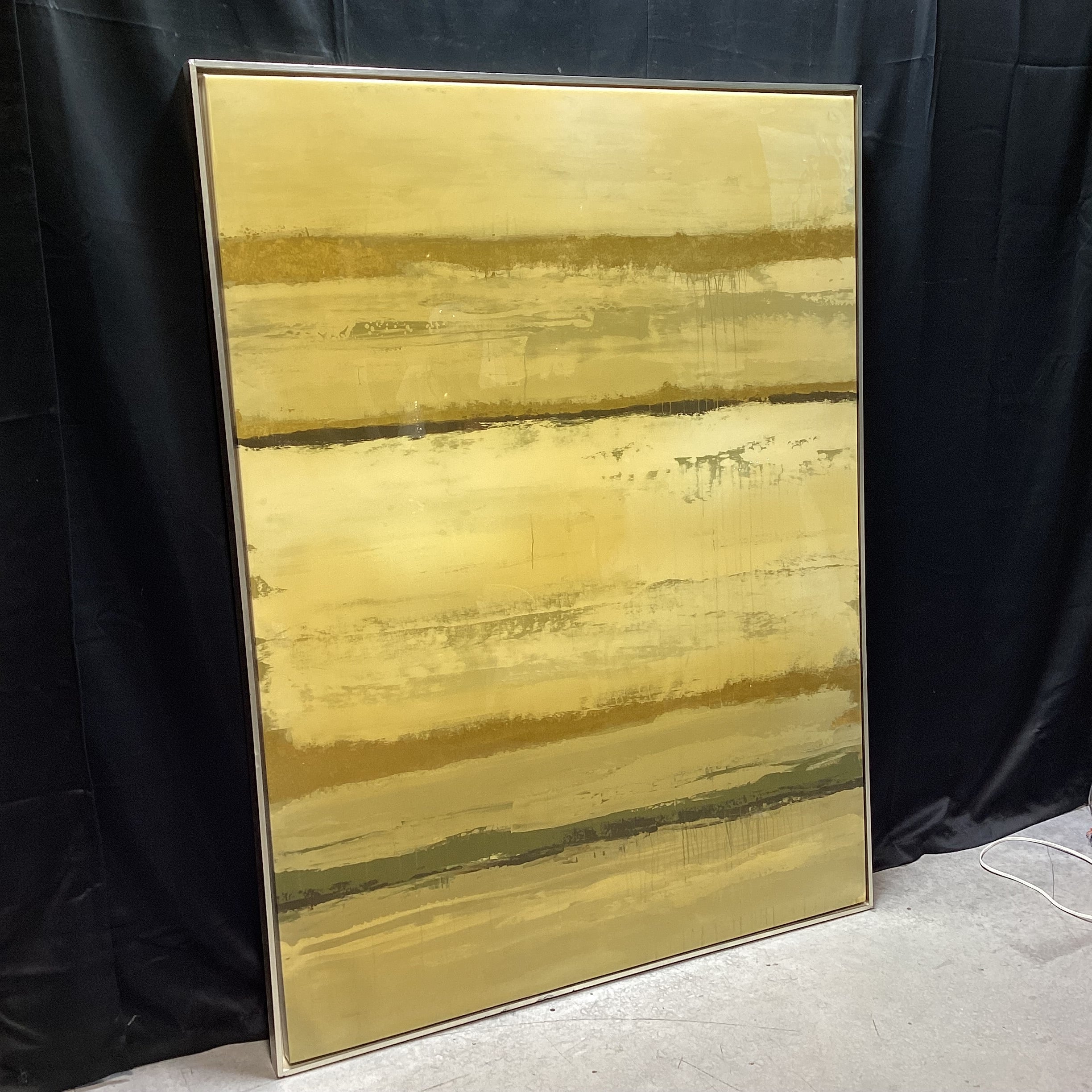 Samuel Kane "Golden Sand 1" Hand Embellished Graphic Art 50" x 66"