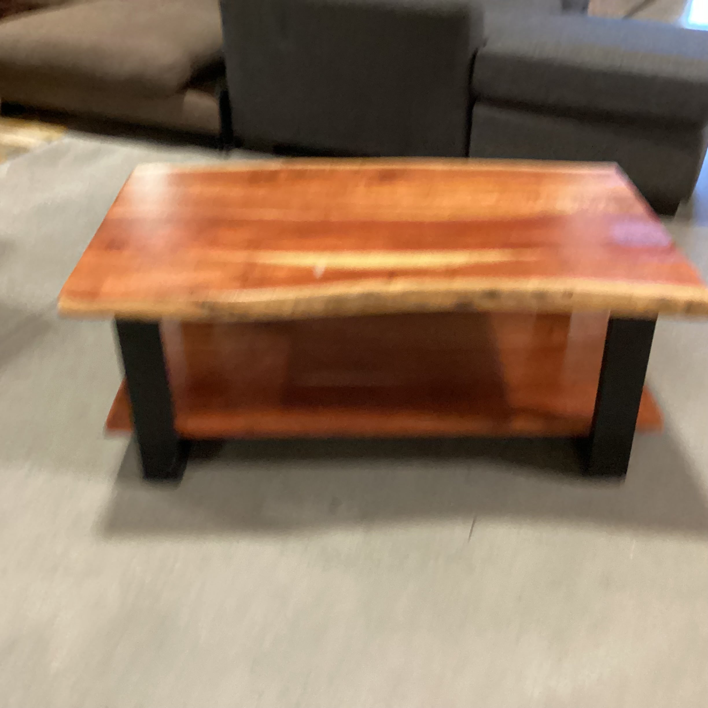 Mountain Modern Acacia Slab & Metal Coffee Table 42"x 25"x 18"