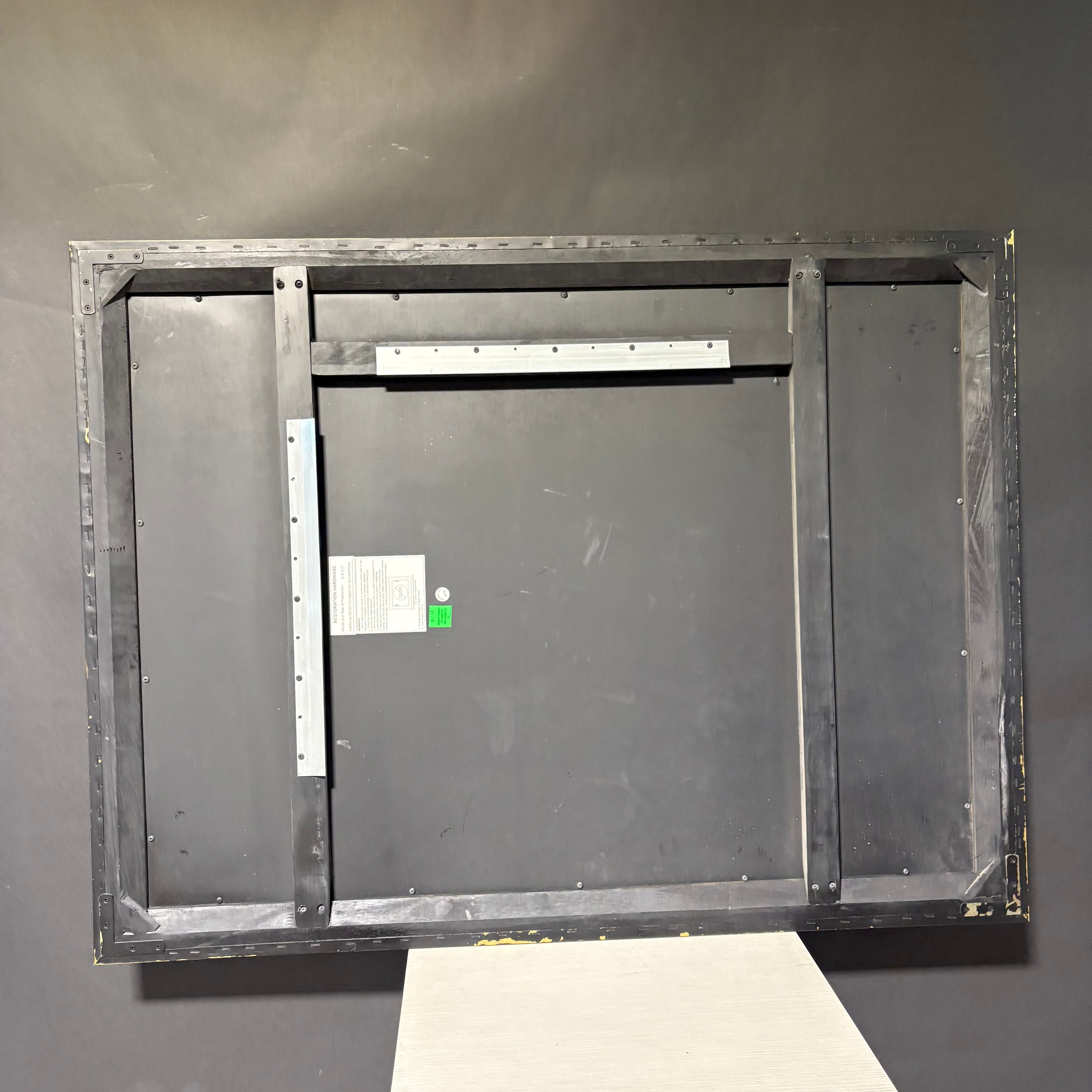 Restoration Hardware Beveled Brass Wrapped Framed Mirror 36” x 48”