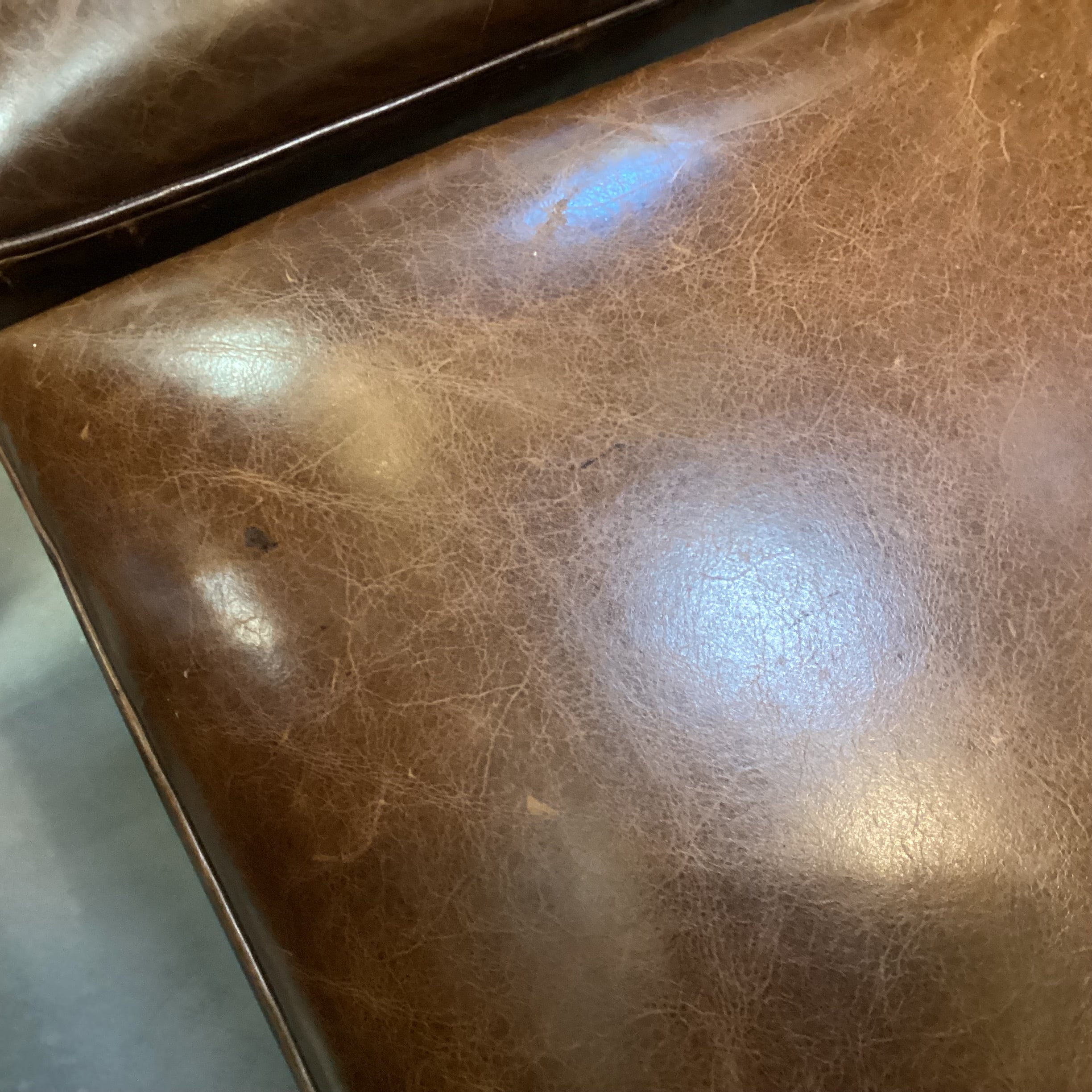 SET of 4 Restoration Hardware Distressed Leather Dining Chairs 21"x 24"x 42"