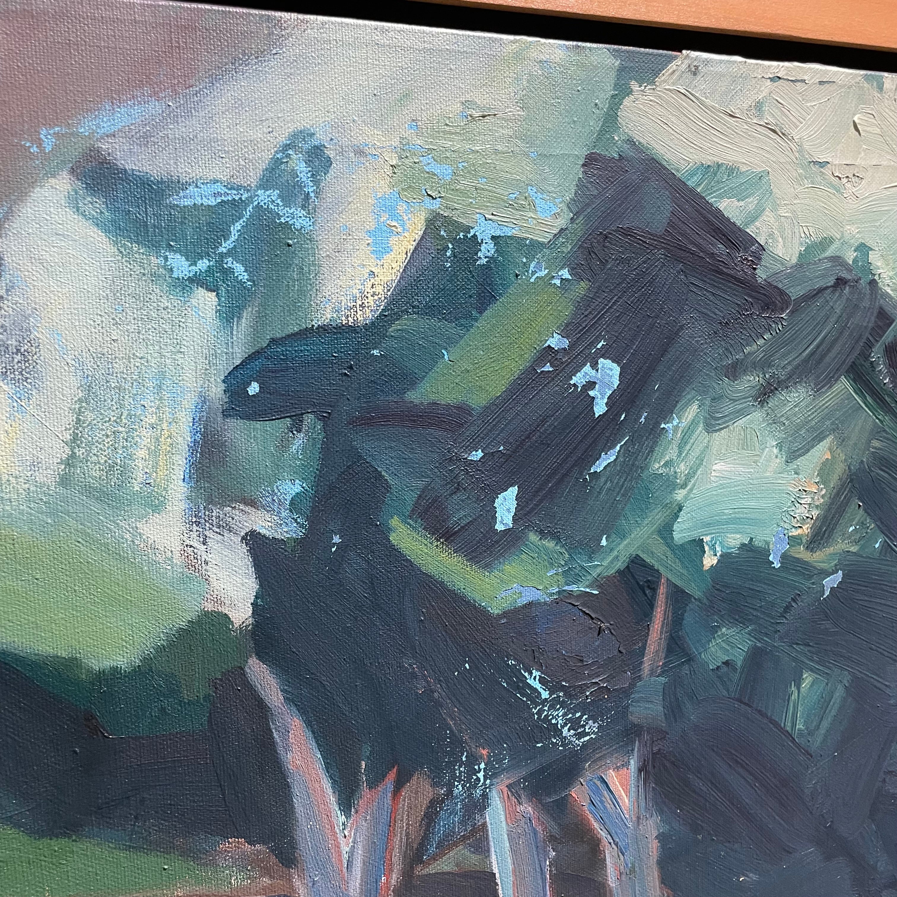 RKB Signed/ Dated Original Landscape On Framed Canvas 45 1/2" x 45 1/2"