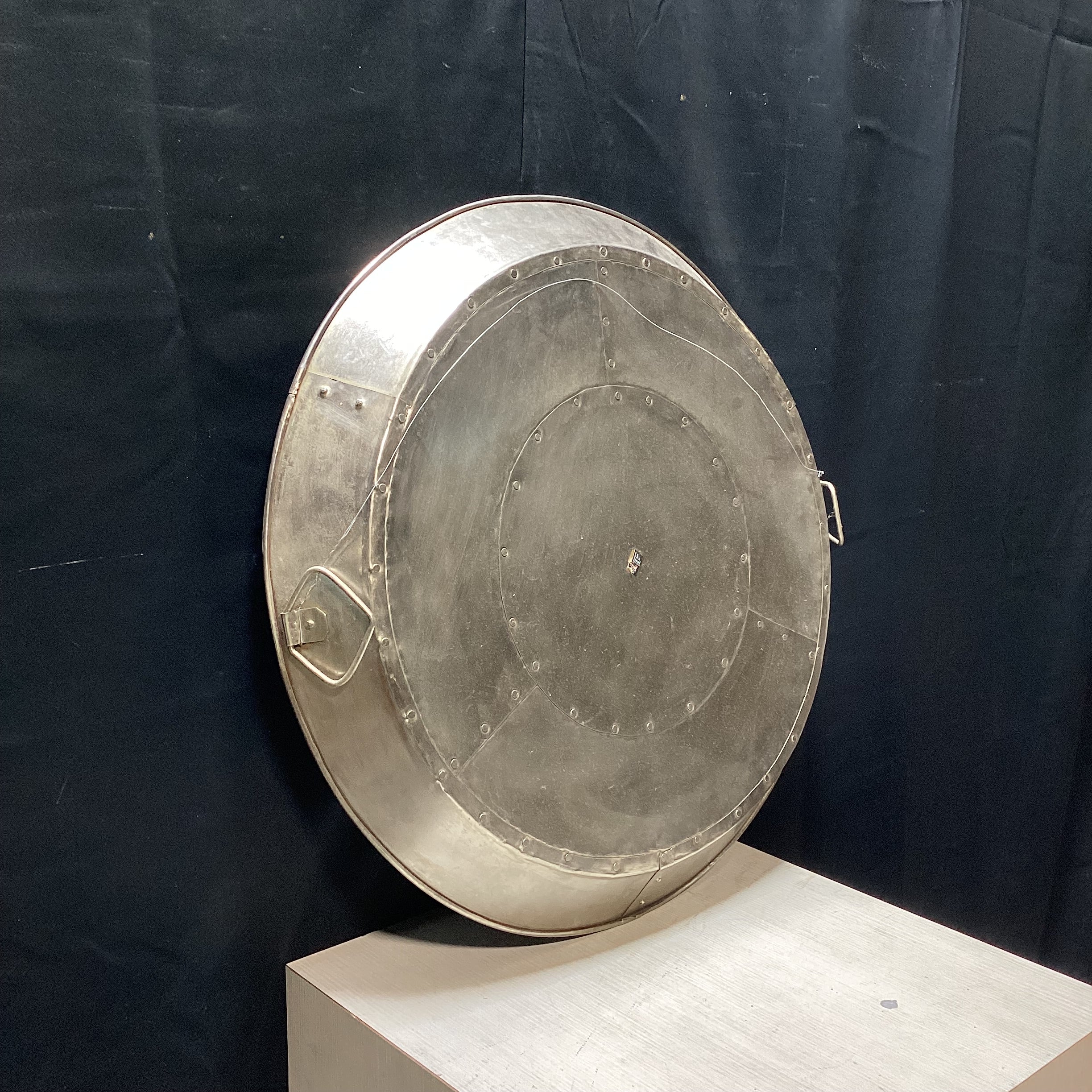 Interlude Home Rustic Silver Metal Hanging Tray/Pan 27" Diameter