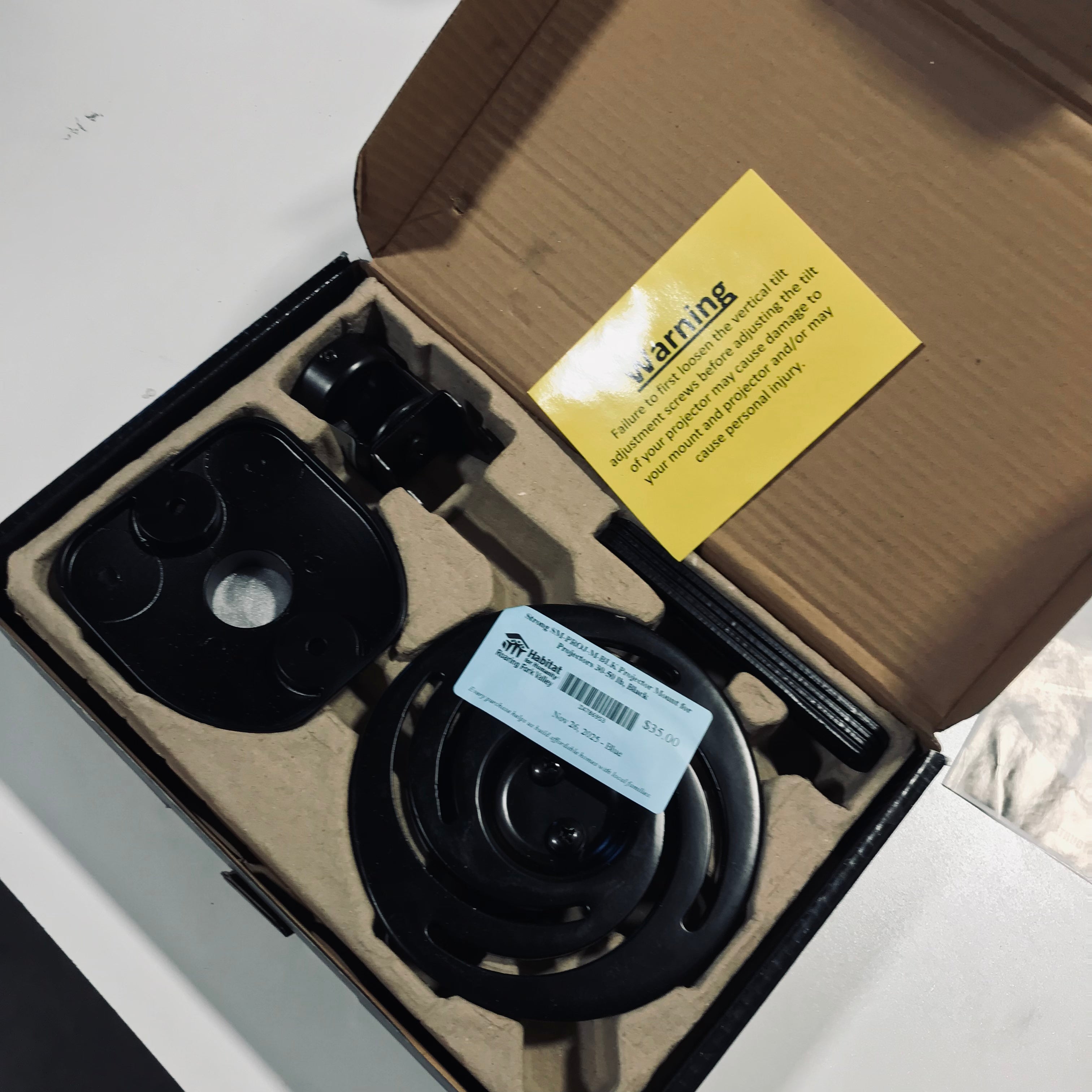 Strong SM-PROJ-M-BLK Projector Mount for Projectors 30-50 lb, Black