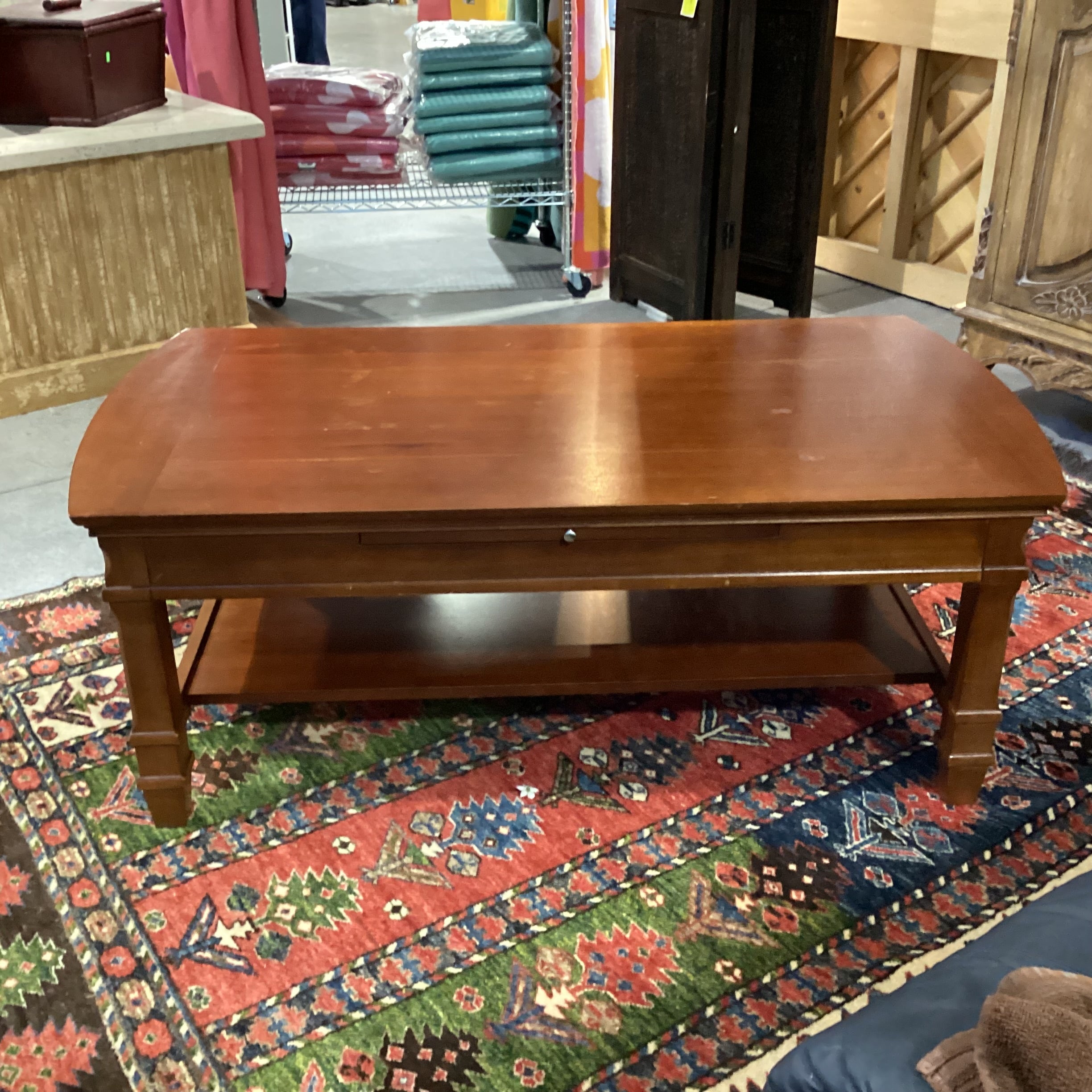 Finished Wood with 2 Pullouts & Bottom Shelf Coffee Table 50"x 27.5"x 19.5"