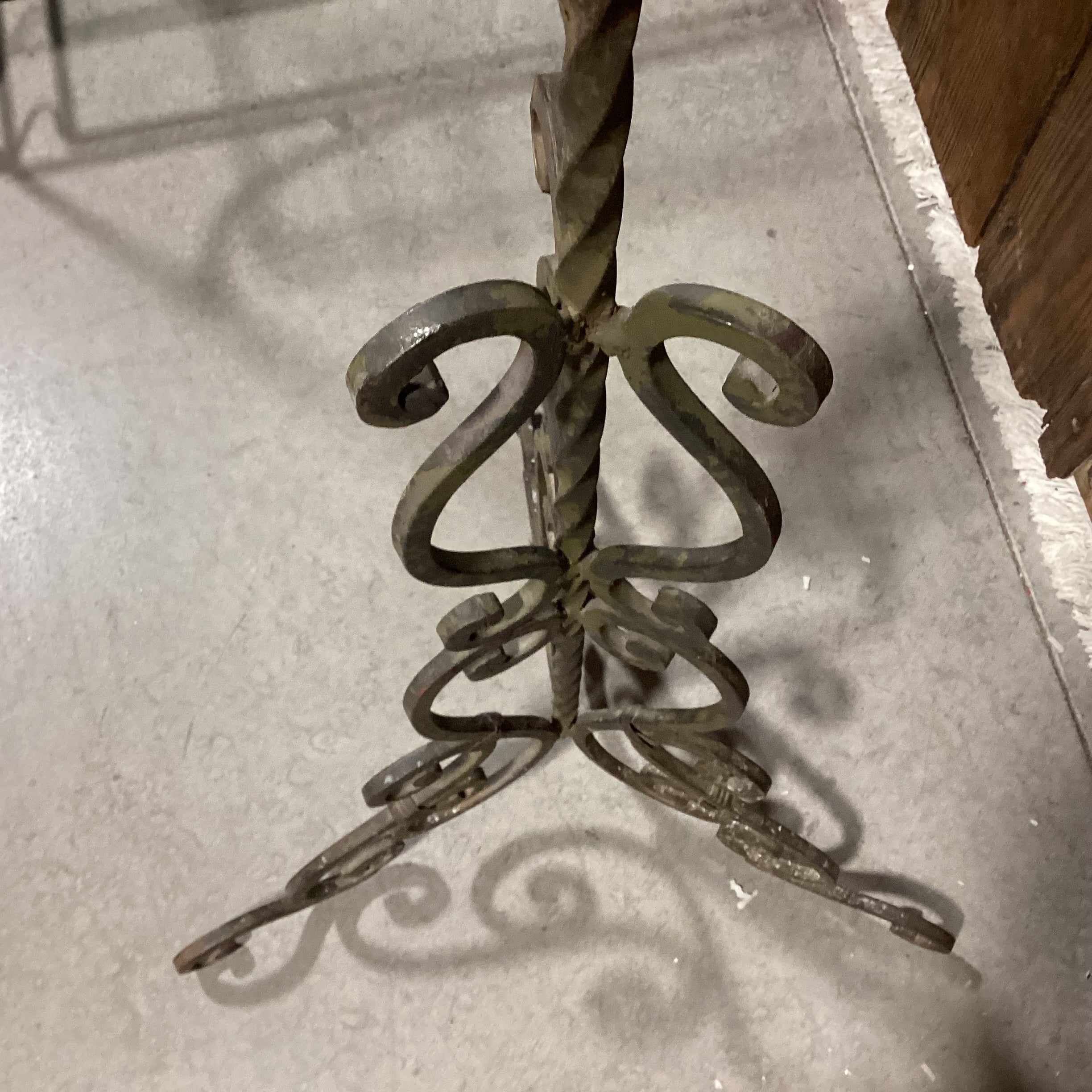 Vintage Ornate Wrought Iron Candelabra 24" Diameter x 73"