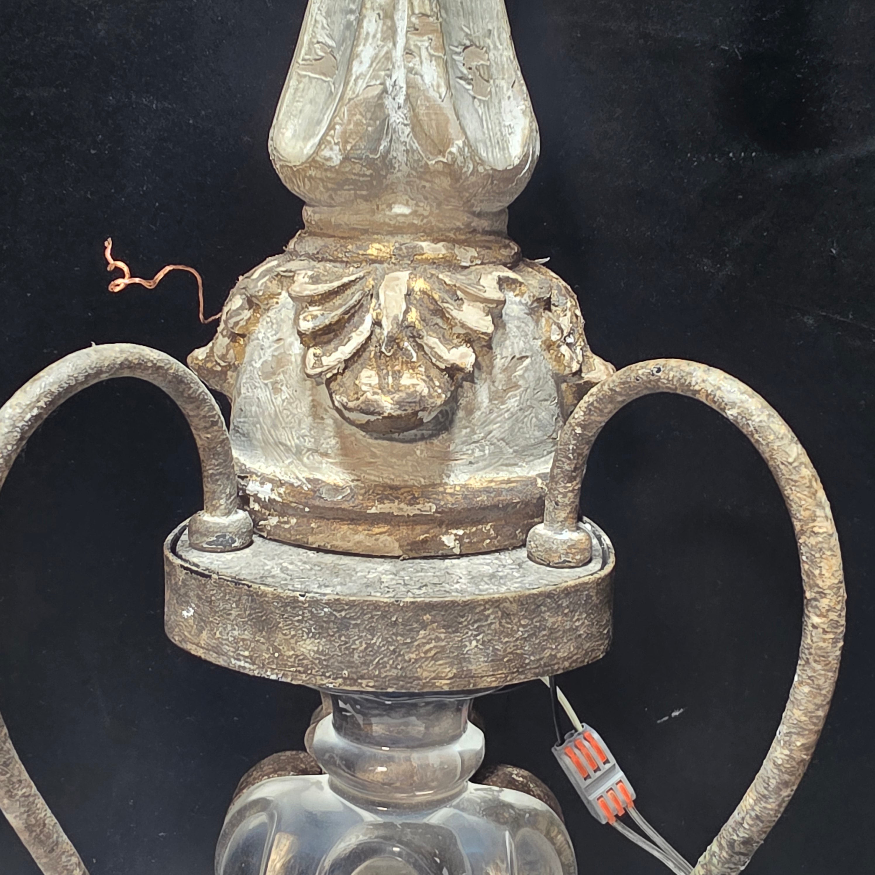 Rustic French Decorated Swinging Arms Double Light Sconce 22"x4"x34"