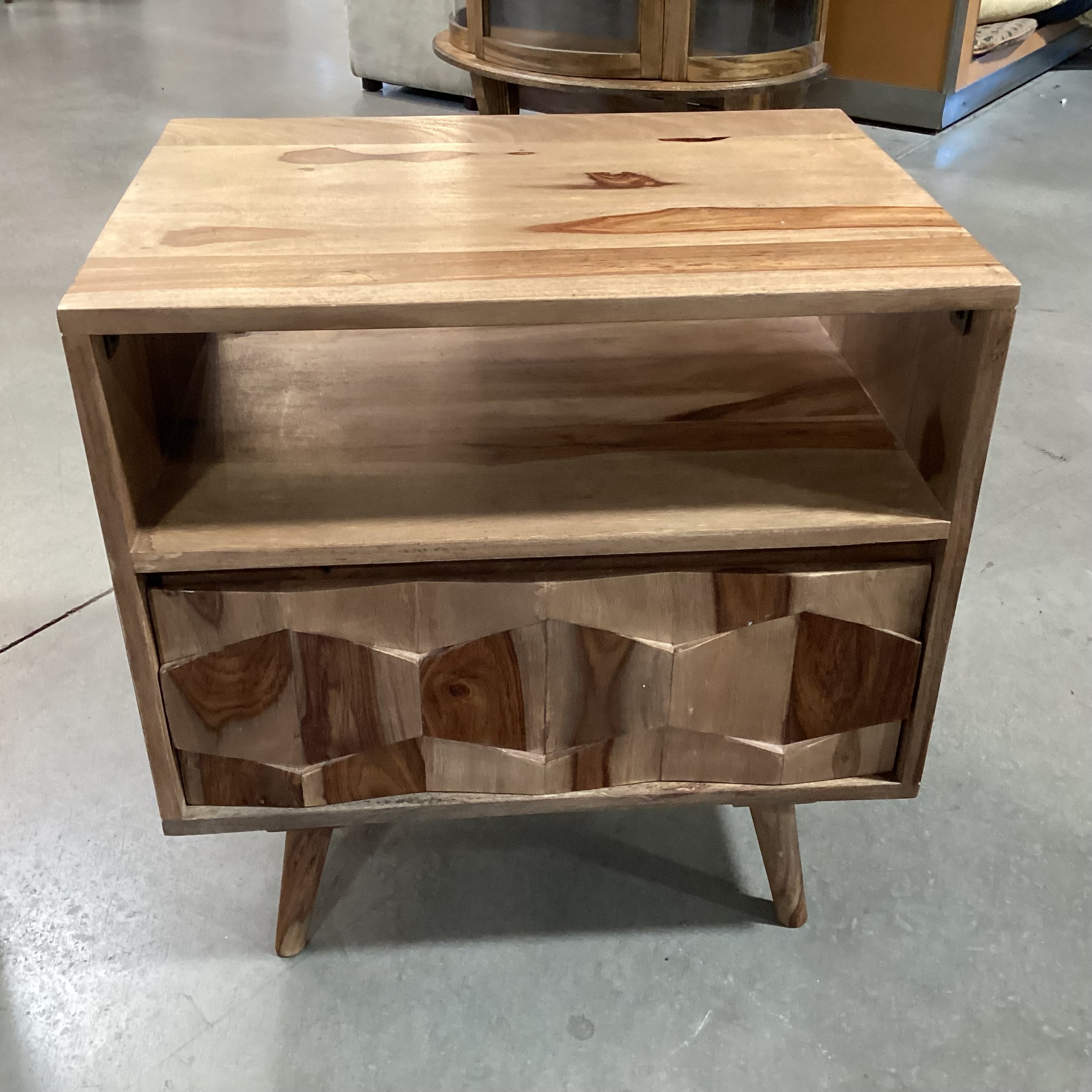 Moes Home Mid Century Style Wood with 1 Drawer & Open Cubby End Table 22"x 16"x 22"