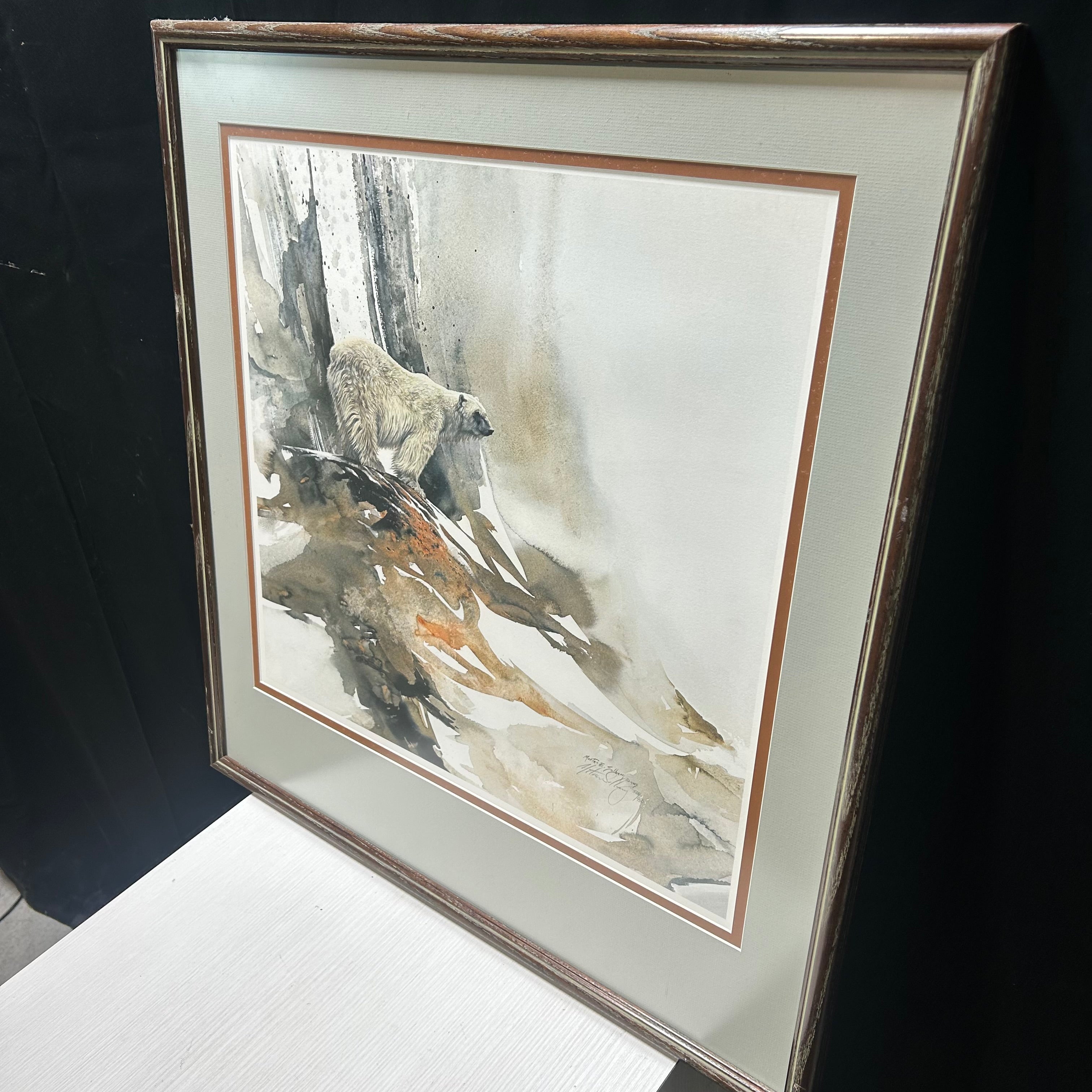 Morten E. Solberg Polar Bear Print Lithograph Signed & Numbered  27.5"x 27.5"
