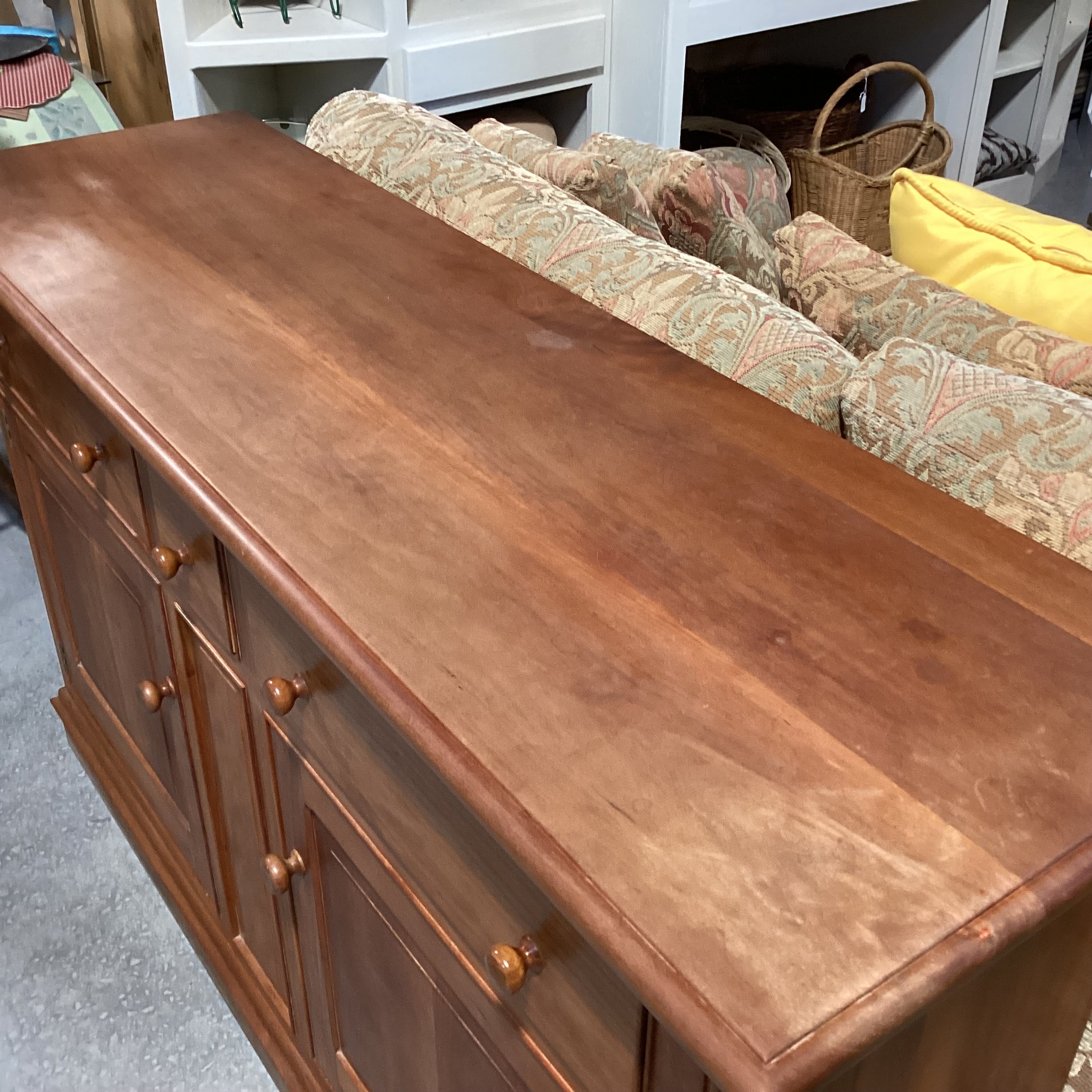 Solid Cherry 3 Drawer 2 Door with Shelves Sideboard Buffet 60"x 18"x 35.5"