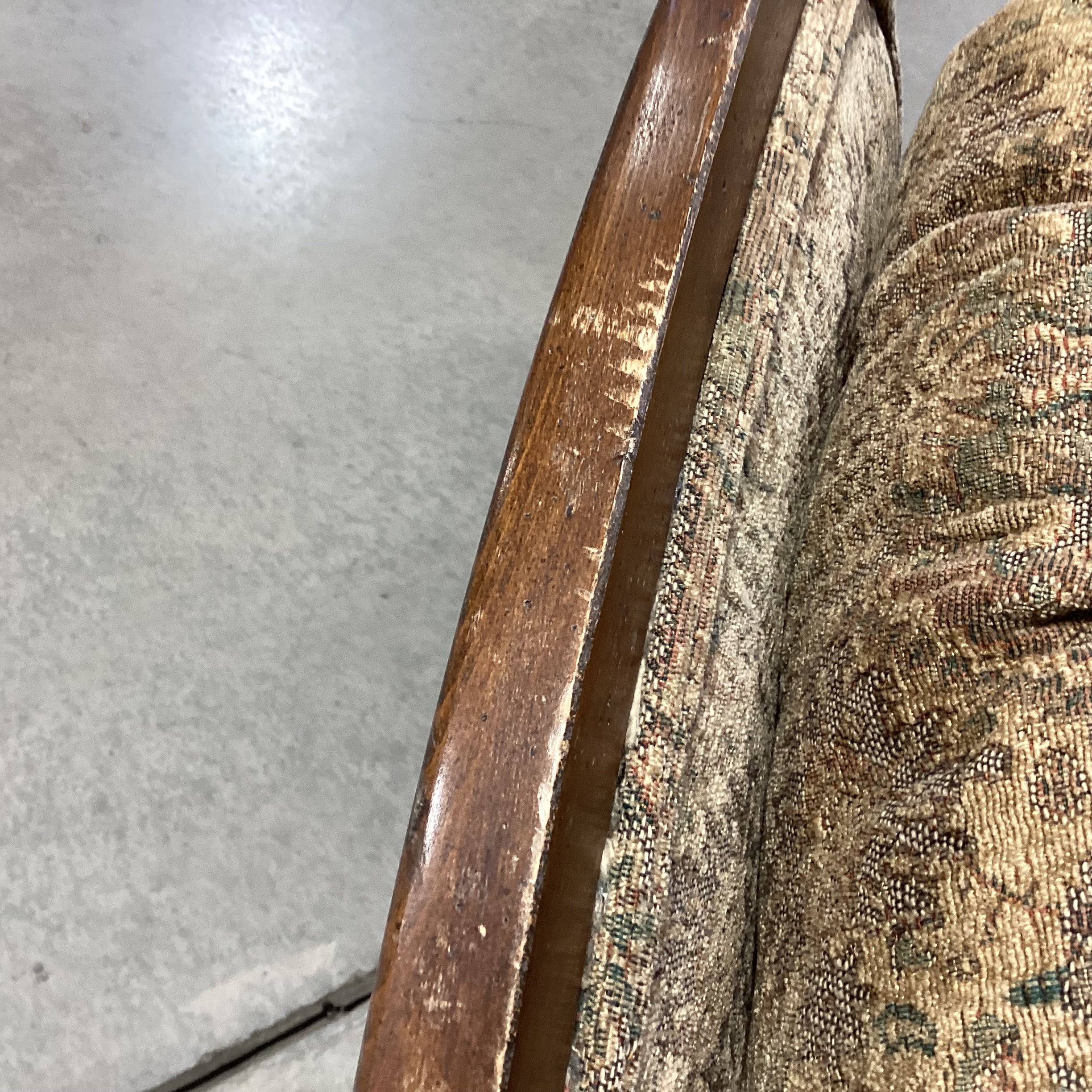Harden Furniture Carved Wood with Back Detail Gold & Sage Design Chair 35"x 35"x 46"