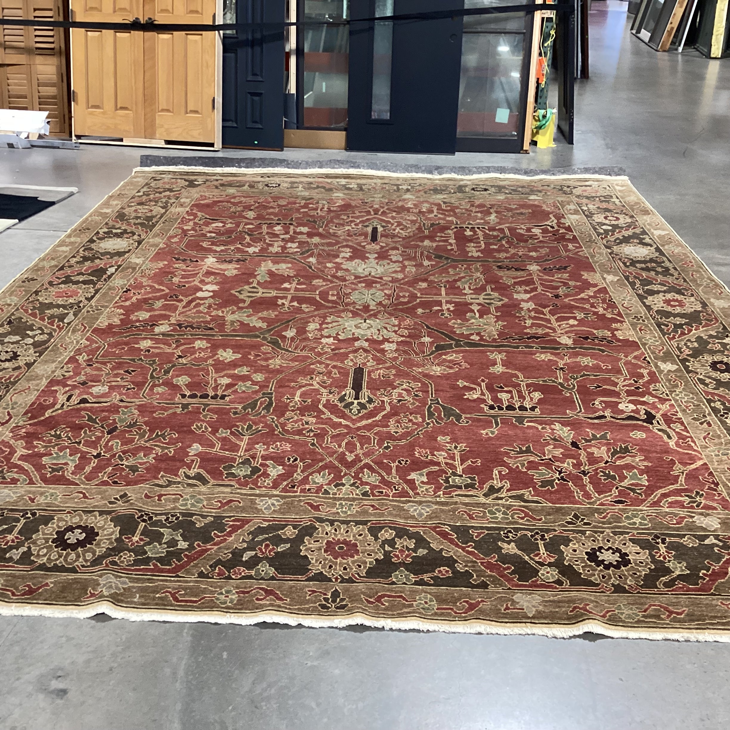 Tufenkian Tibetan Armenian Rust Taupe Brown Hand Woven Wool Rug 12'x 15'8"