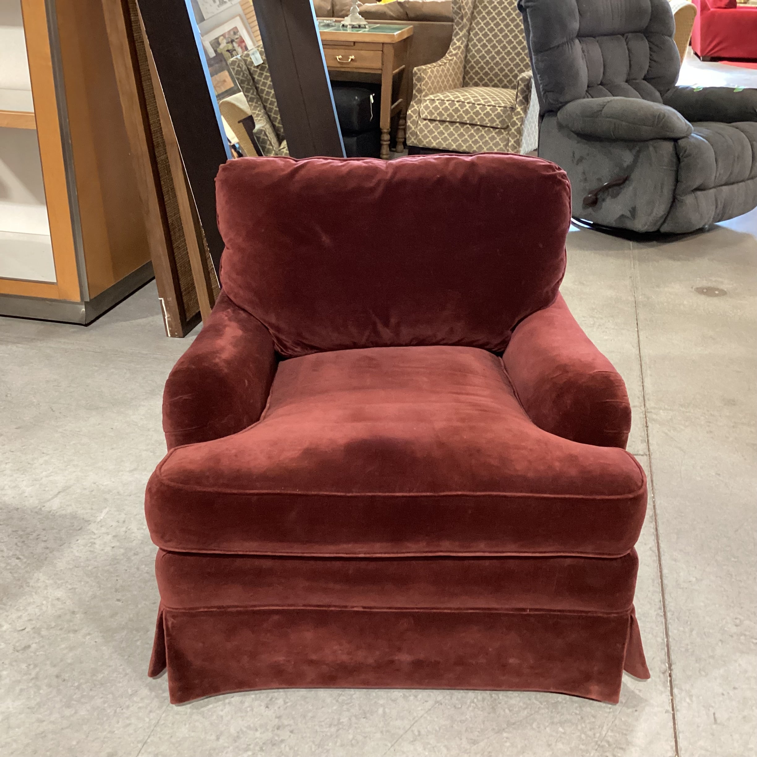 Lee Industries Claret Velvet Down Mix Chair 33"x 38"x 29"
