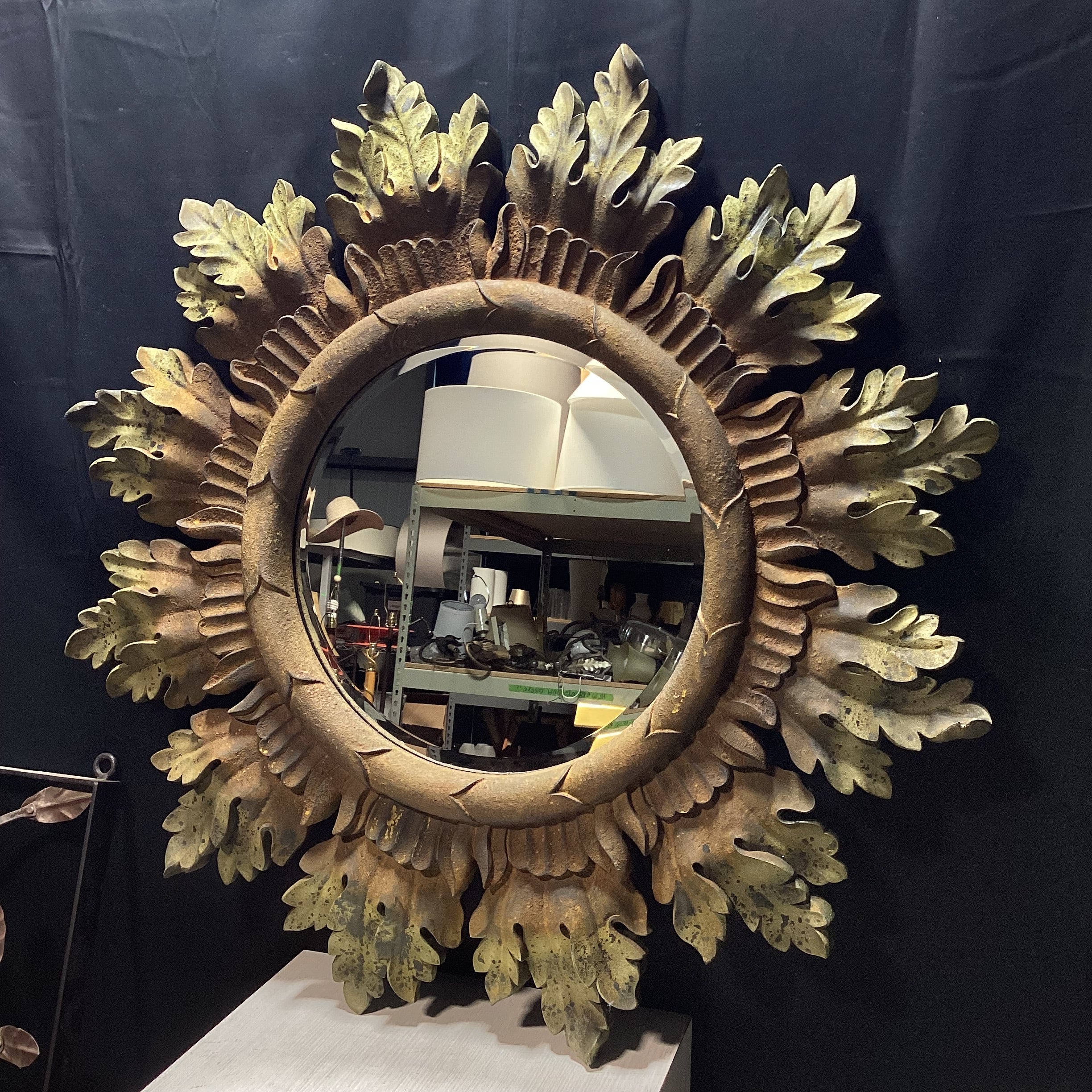 Circular Sun Shaped Beveled Edge Wall Mirror 43" x 43"