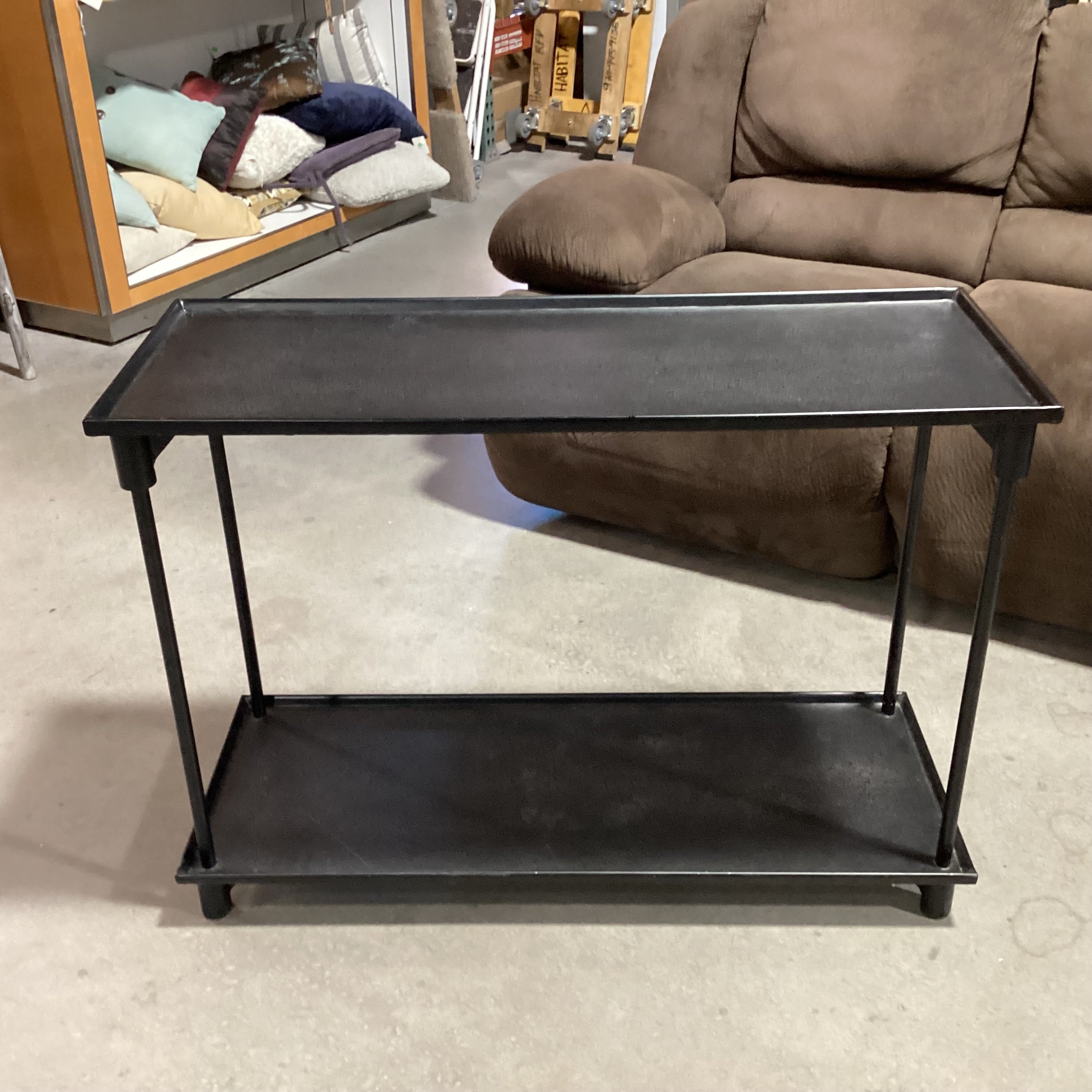 Restoration Hardware 2 Tiered Texture Finished Iron Console Sofa Table 42"x 16.5"x 30.5"