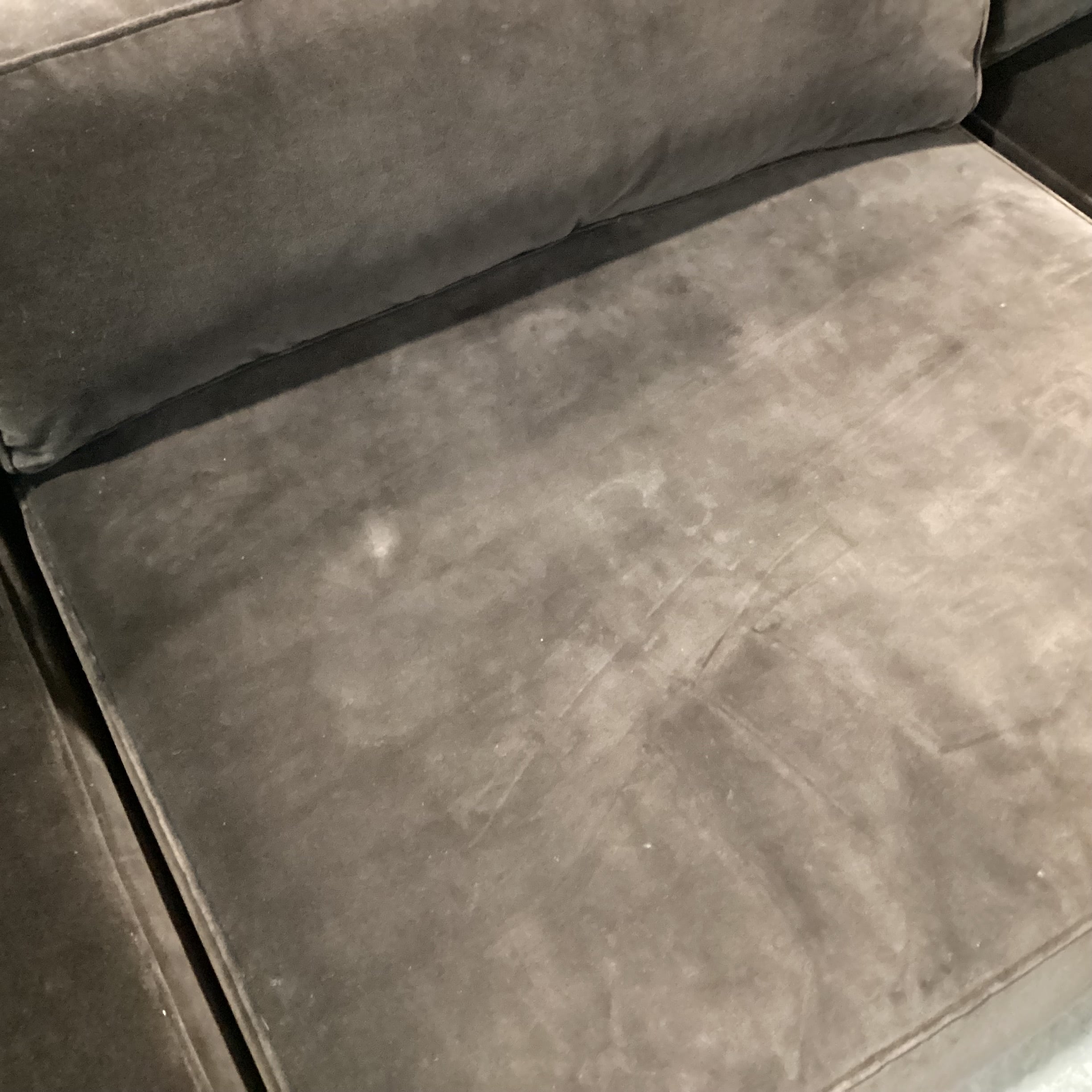 CB2 Oriole 3 Piece Dark Brown Performance Velvet Modular Sectional 126"x 43"x 2.5"