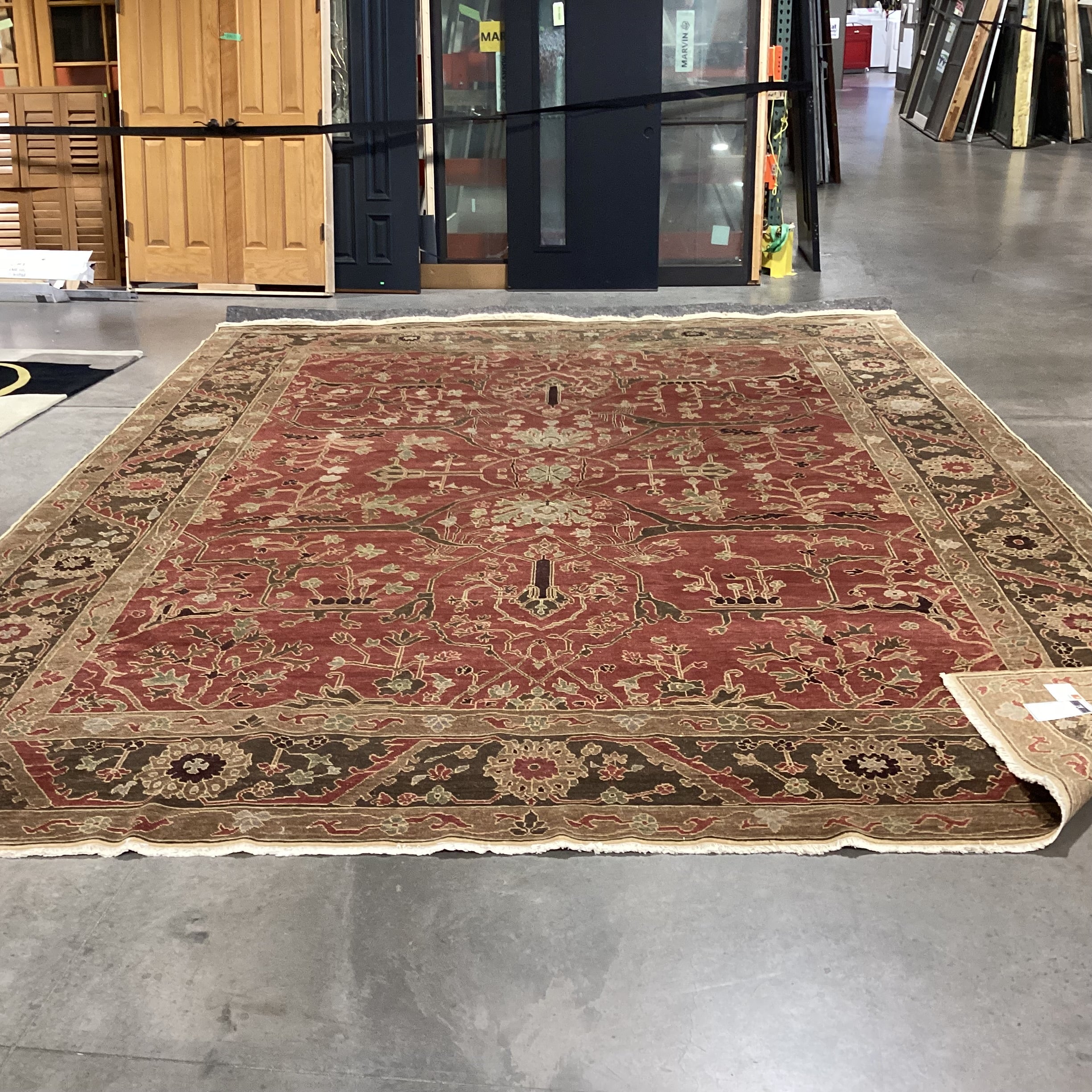 Tufenkian Tibetan Armenian Rust Taupe Brown Hand Woven Wool Rug 12'x 15'8"