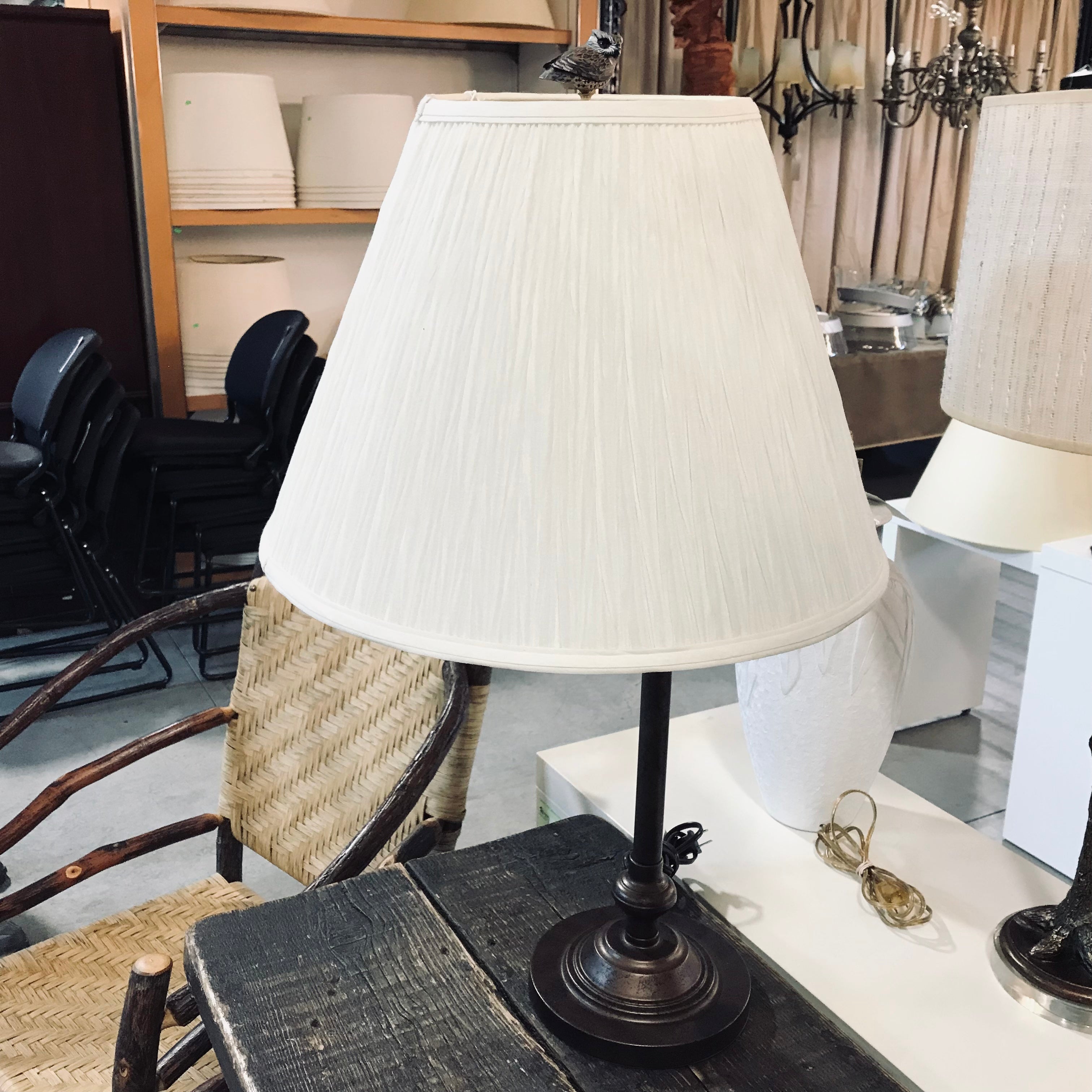 Elizabeth Style Bronze Finish Swing Arm Table Lamp, Base 7.5" Height 30"