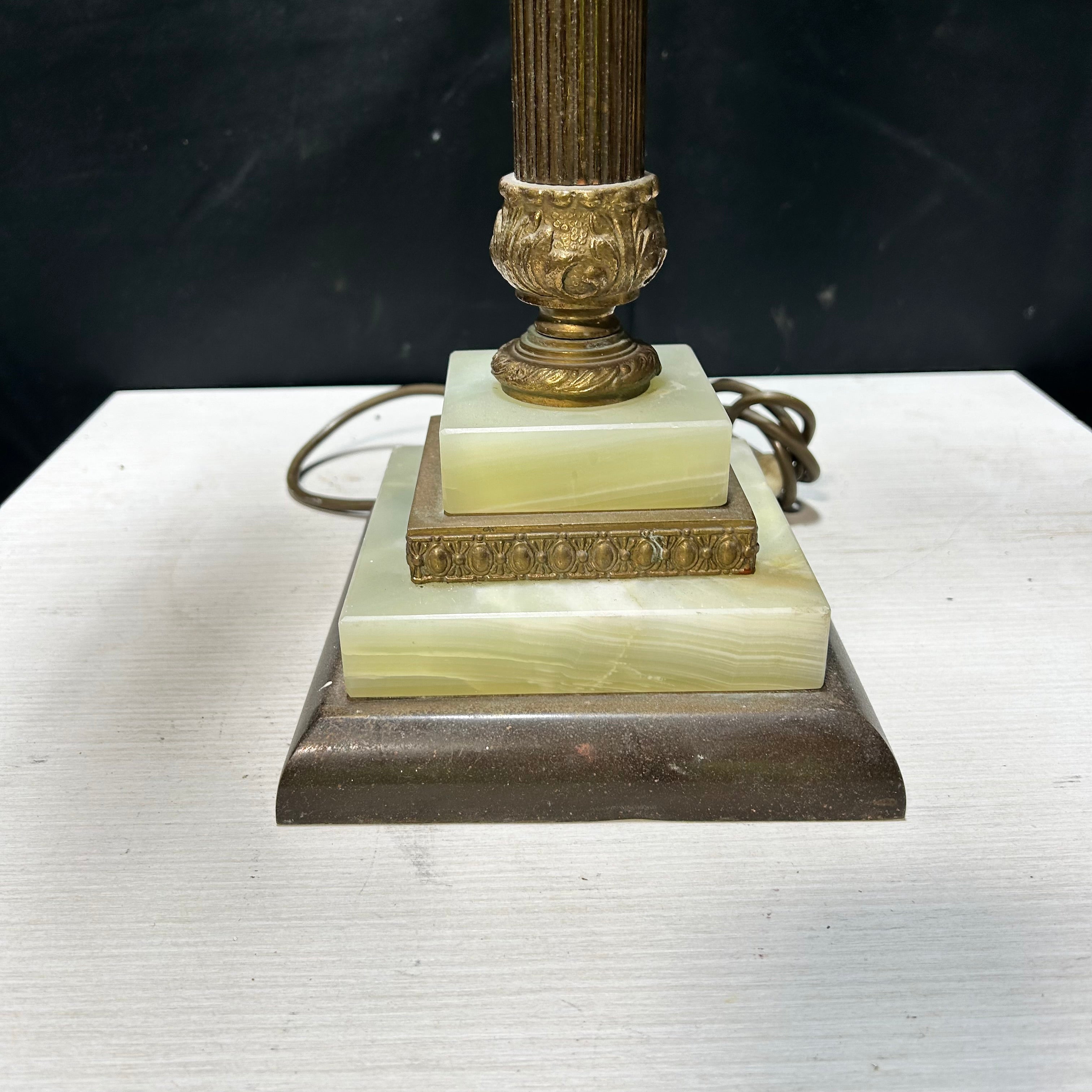 Corinthian Column Brass Table Lamp 14"x 36"