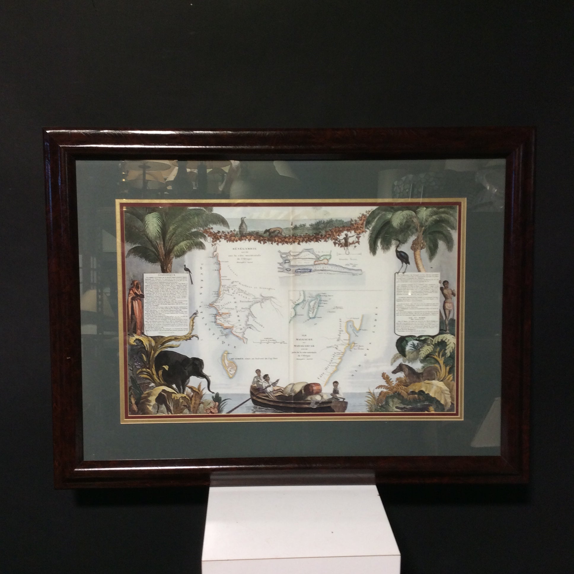 Senegal And Madagascar 1852 Victor Levasseur Map Print In Faux Wood Frame 34 1/2" x 26"
