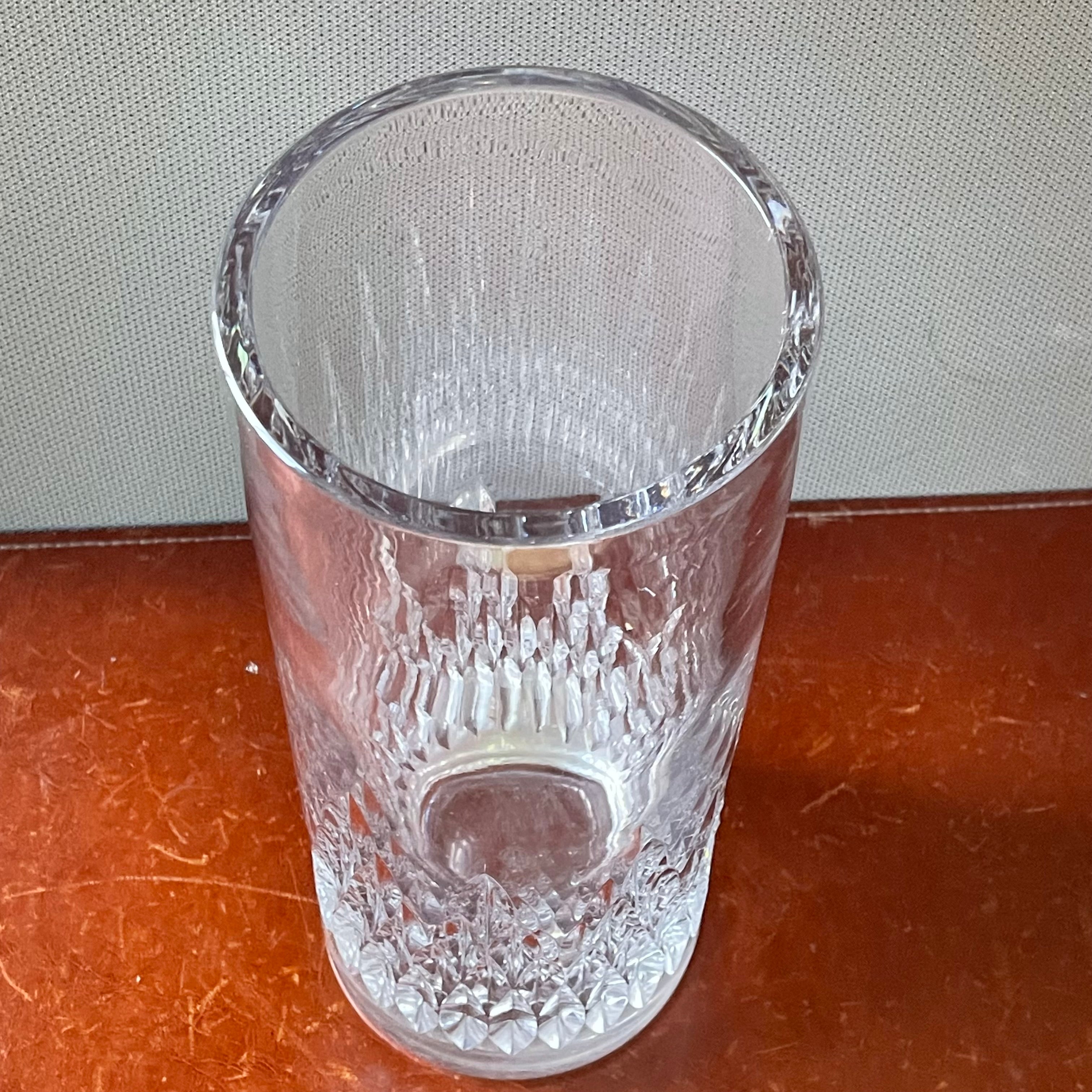 Baccarat for Tiffany & Co. Lead Crystal "Nemours" Flame Cut Vase, 4.5"x 12"