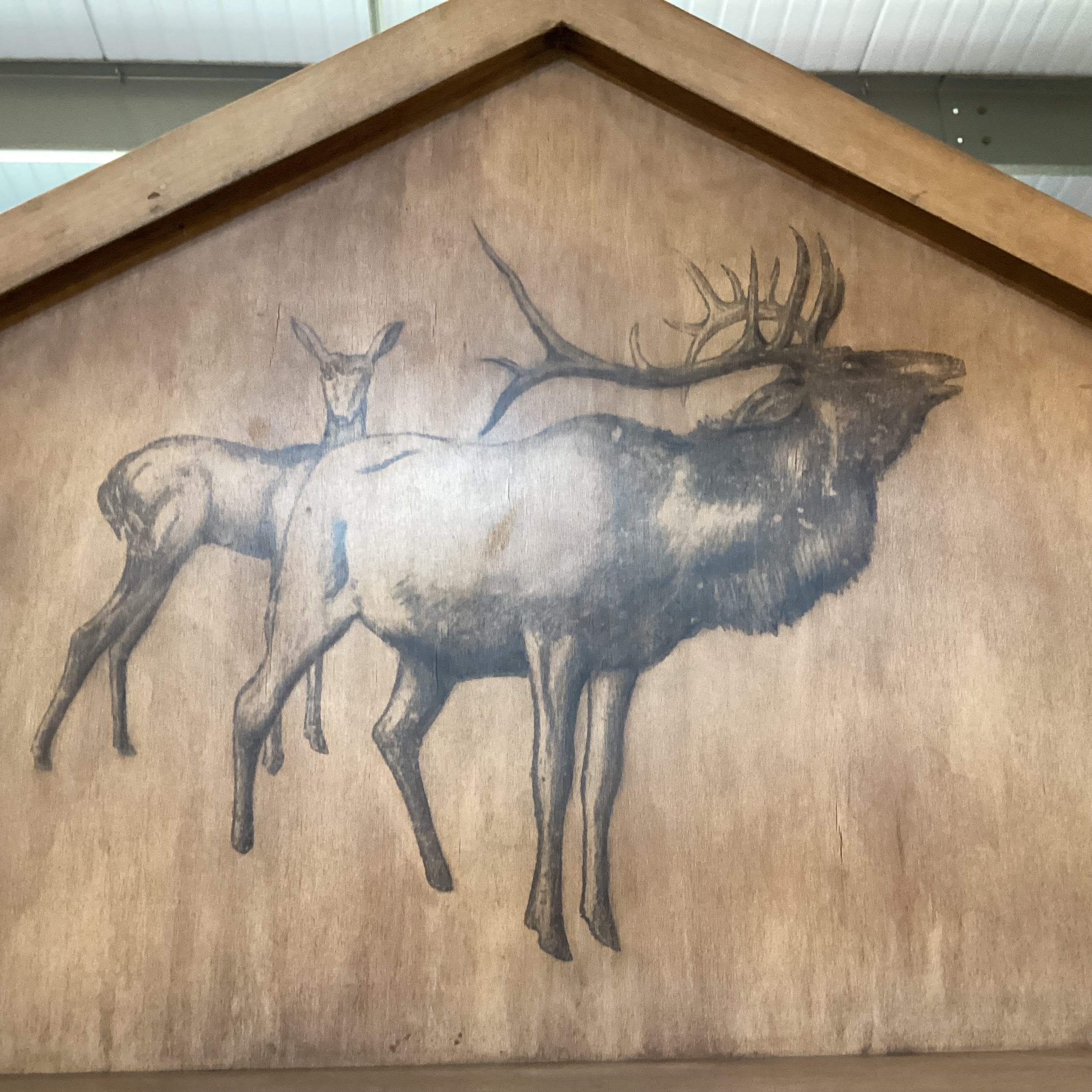 Custom Cabinetry Antiqued Wash with Forest Animals 2 Piece with Hutch Credenza 72"x 21"x 96"