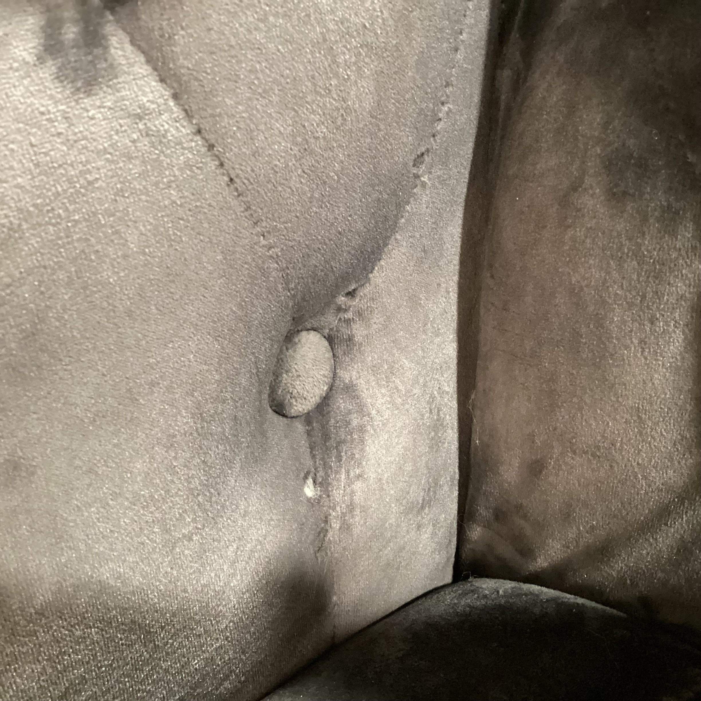 Grey Button Tufted Velvet with Nailhead & Acrylic Feet Sofa 88"x 36"x 31"