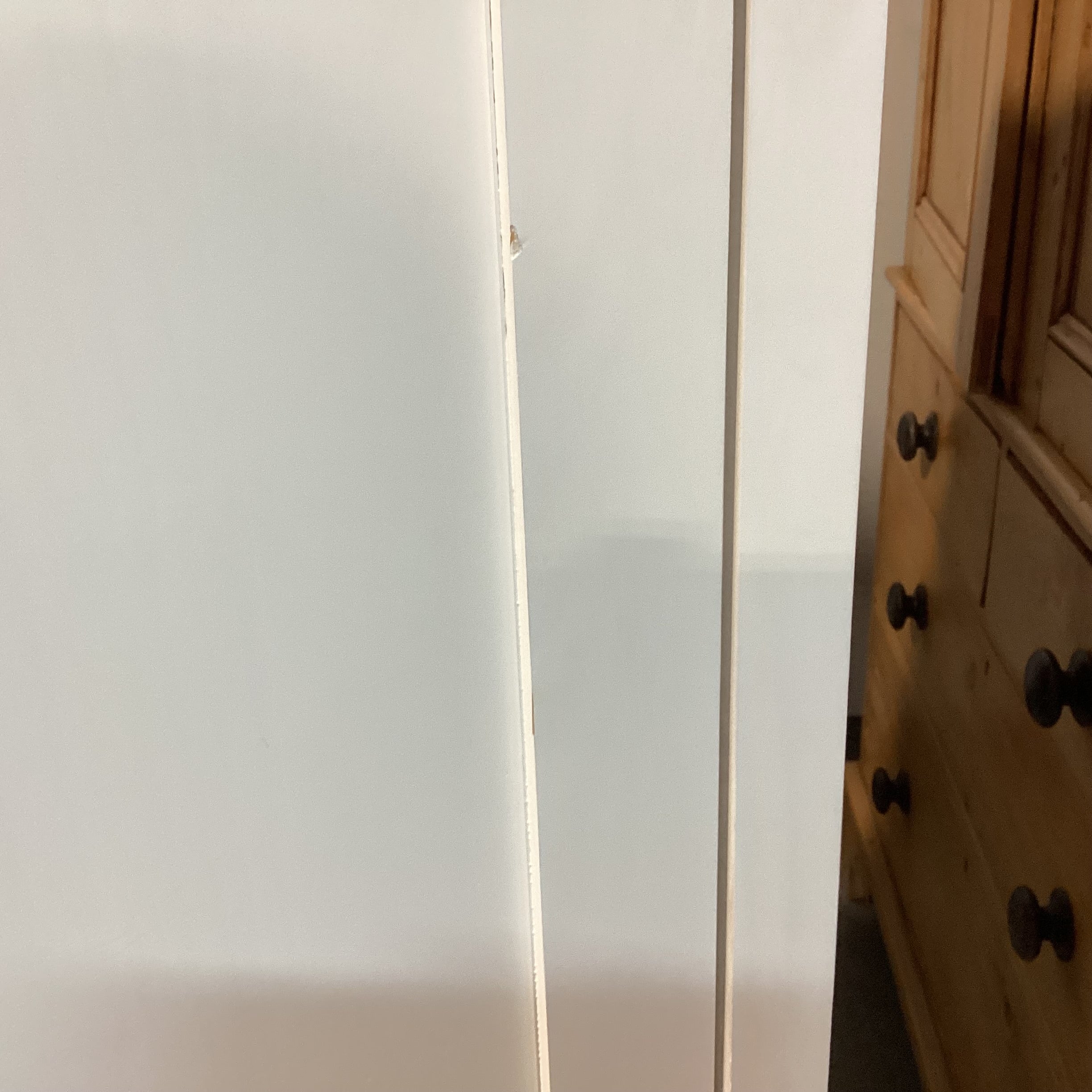 White Washed Wood 2 Drawer 2 Door with Shelves Wardrobe Armoire 36"x 19"x 63"