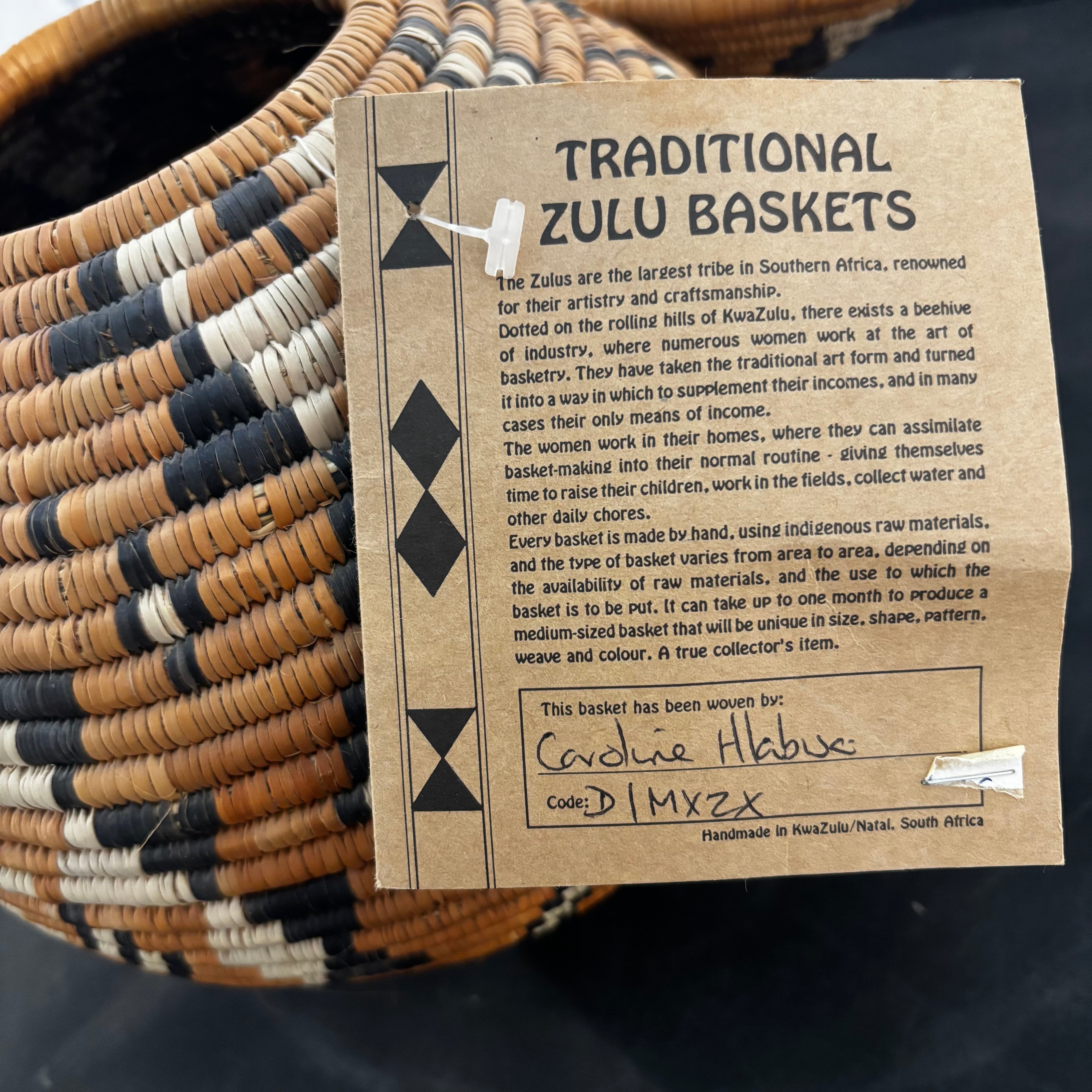 Lidded Zulu Basket 10"x 11"