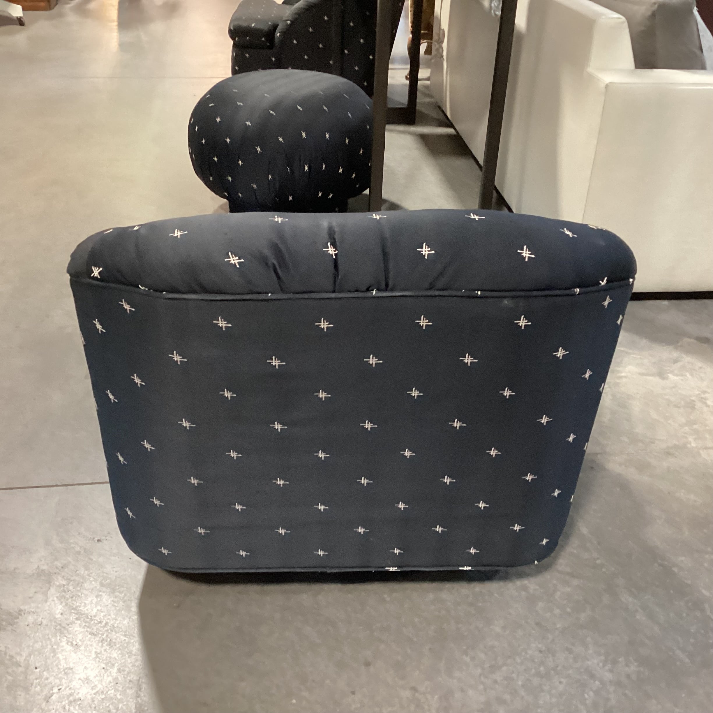 Black With Stitched Accent Pattern Swivel Chair 31"x 36"x 28"