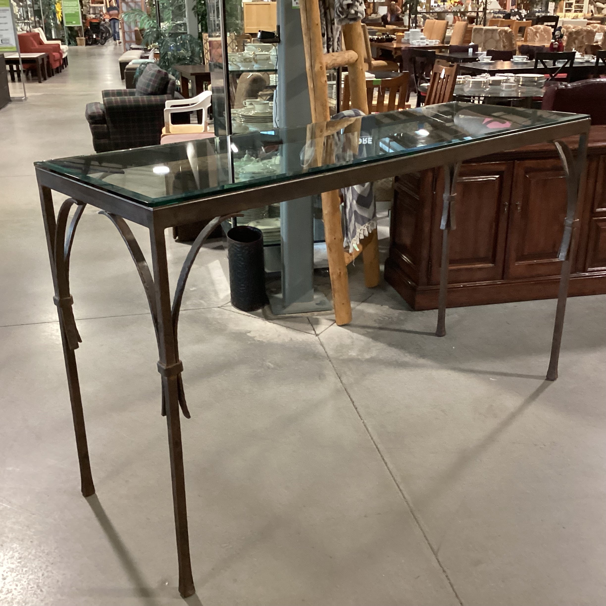 Iron & Glass Accent Table 72"x 24"x 42.5"