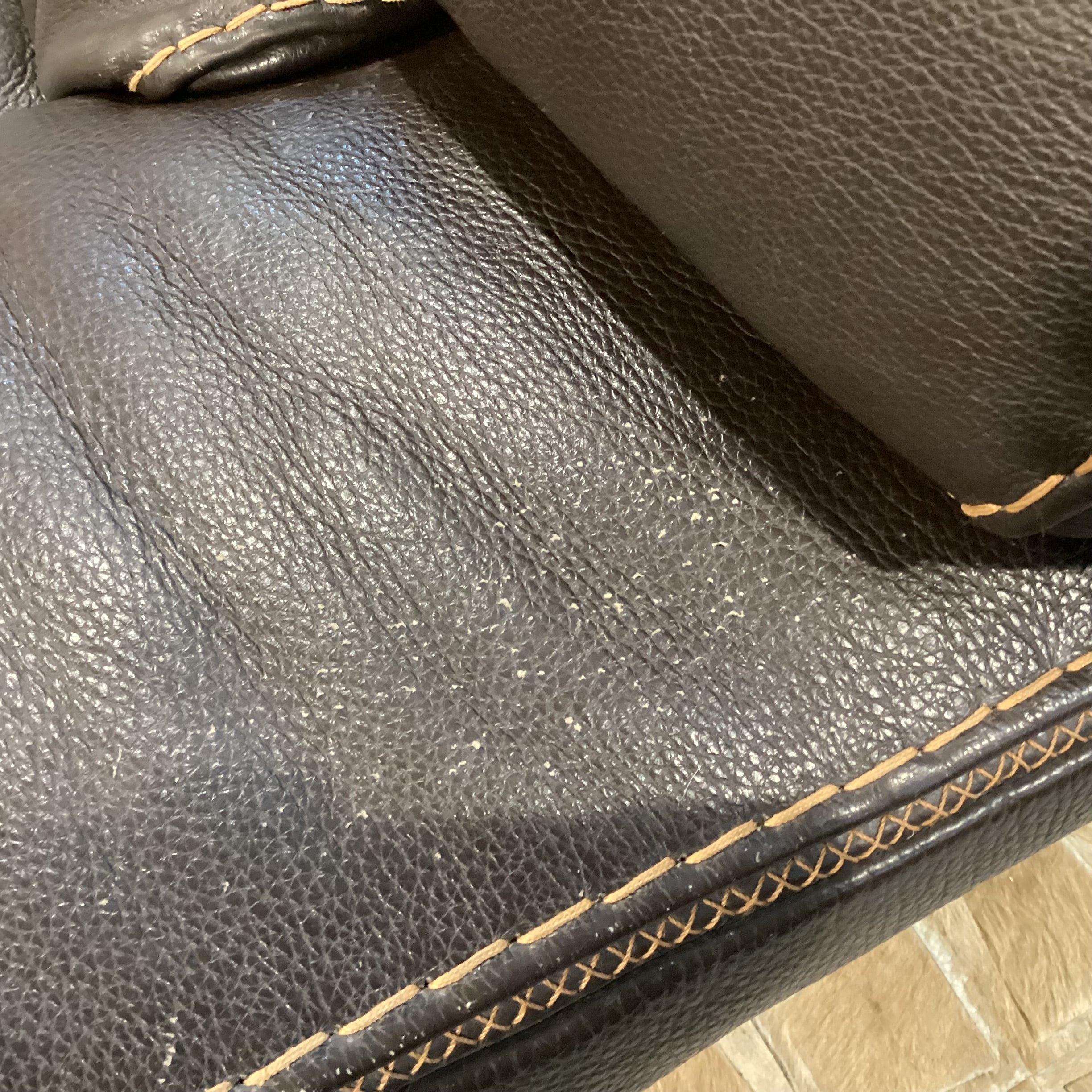 Textured Leather with Stitching Detail Loveseat Sofa 74"x 41"x 26"