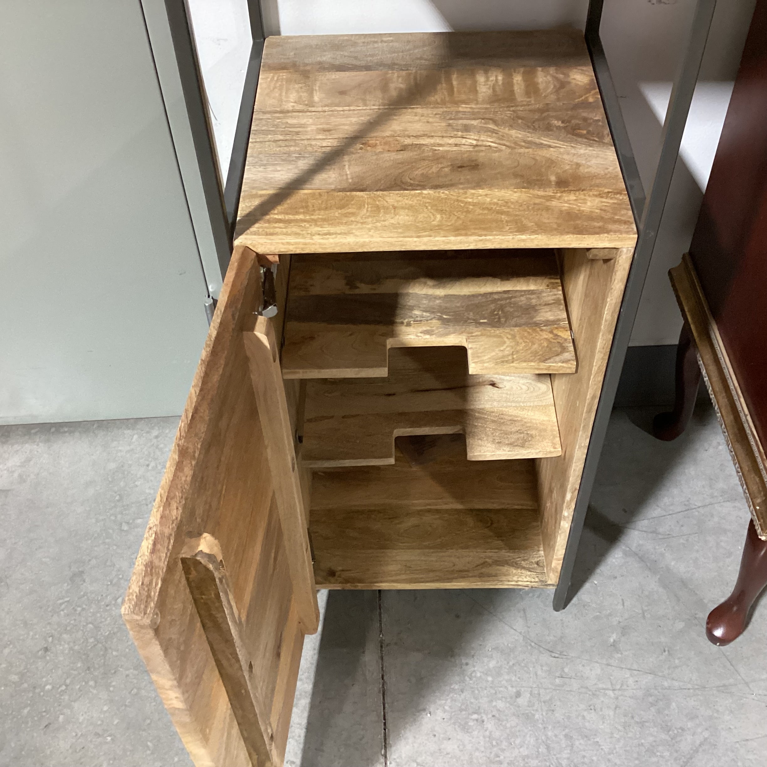 West Elm Natural Mango Wood & Metal with Storage Industrial Modern Shelves 17"x 17"x 84"