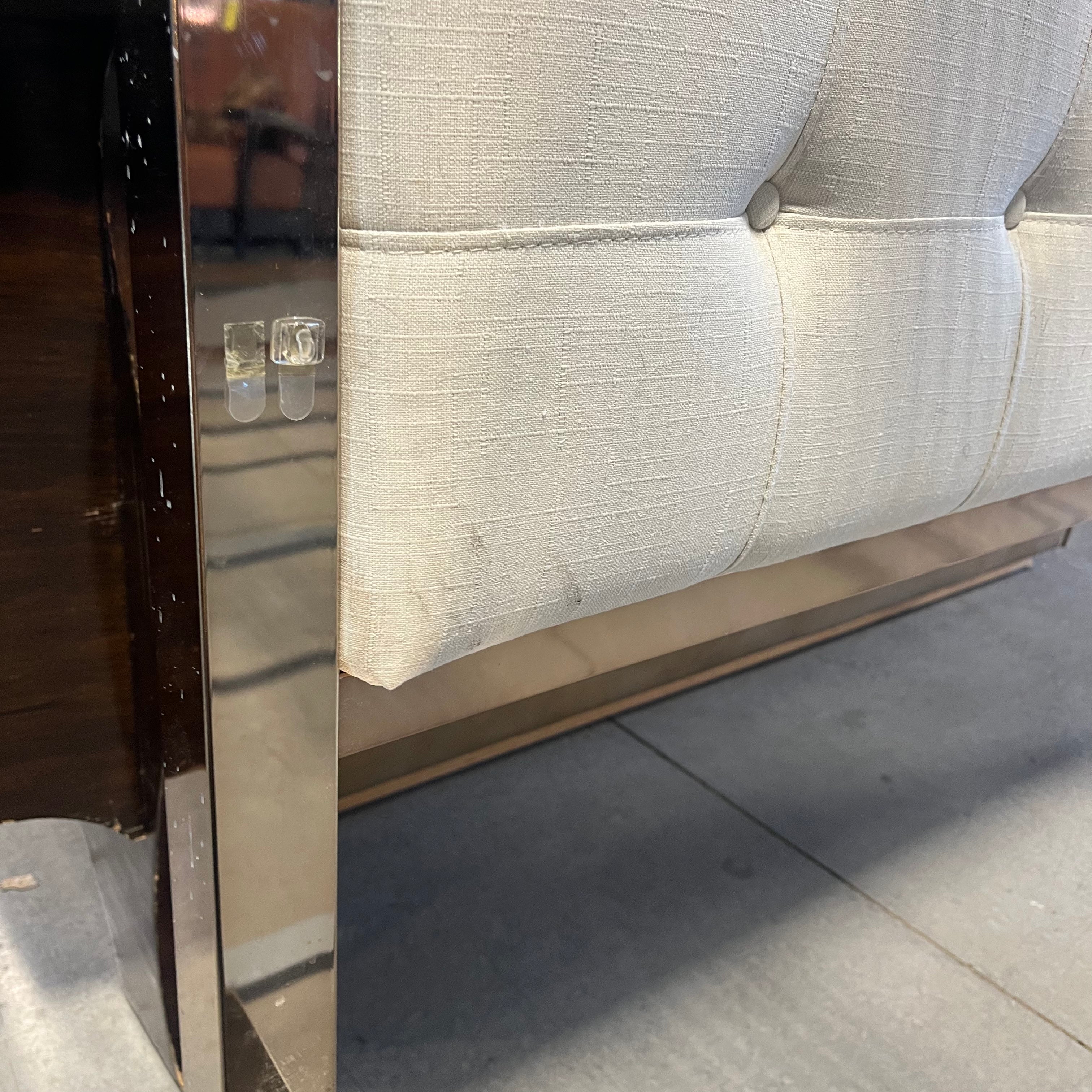 KING Metal & Linen Canopy Bed Set 80"x 86"x 83"