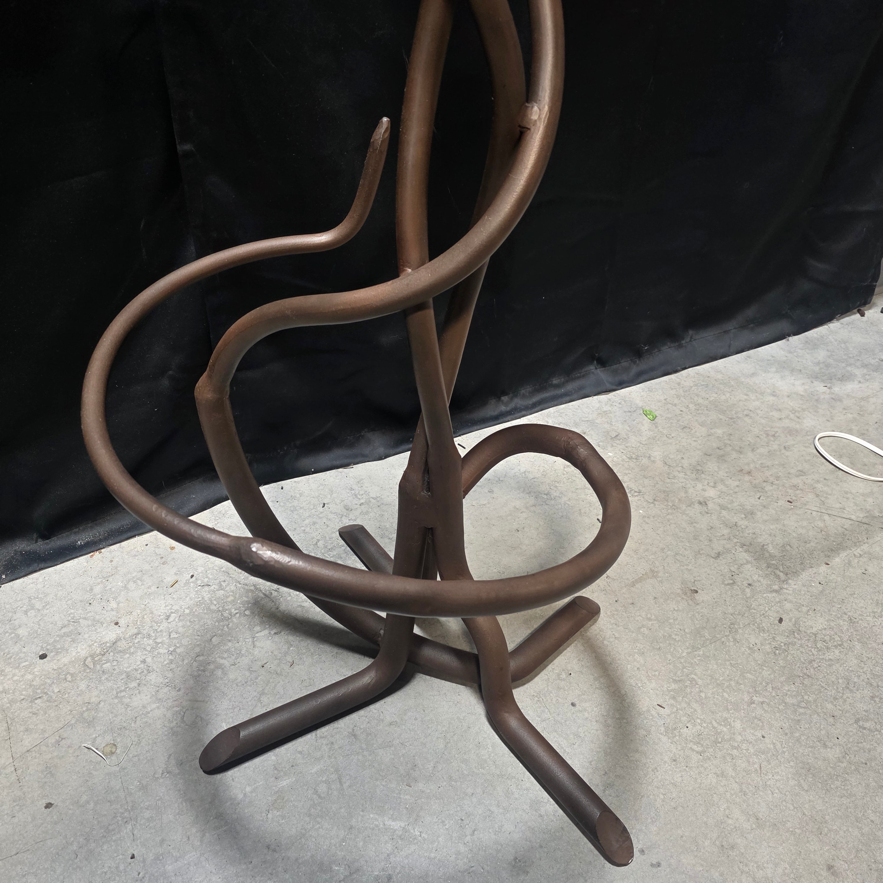 Sculptural Wrought Iron Tree Coat Rack with Artistic Hangers - Heavy artisan Statement Piece 34"x24"x79"