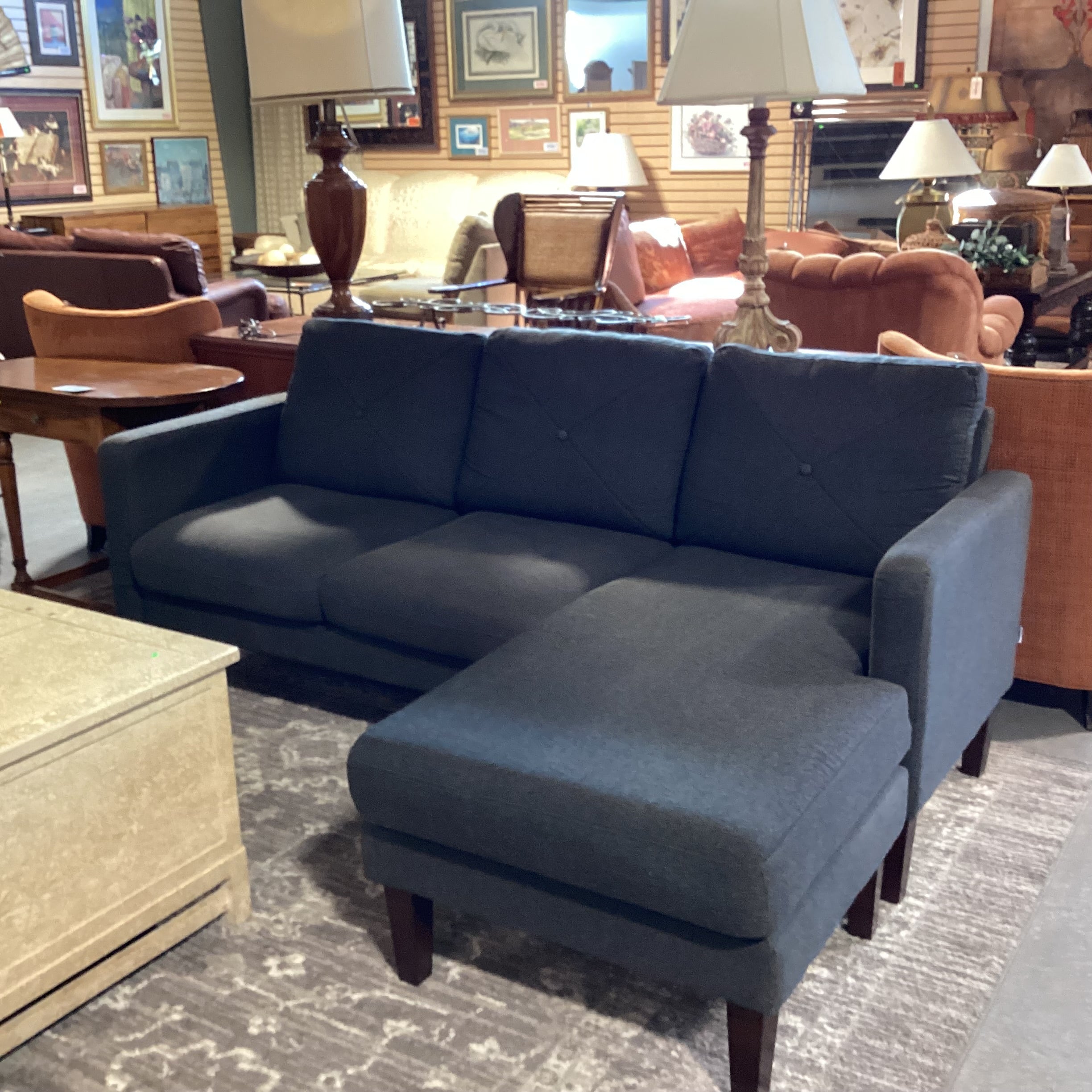 Belfinn Charcoal 2 Piece with Left or Right Chaise Sectional 80"x 55"x 31"x 31"