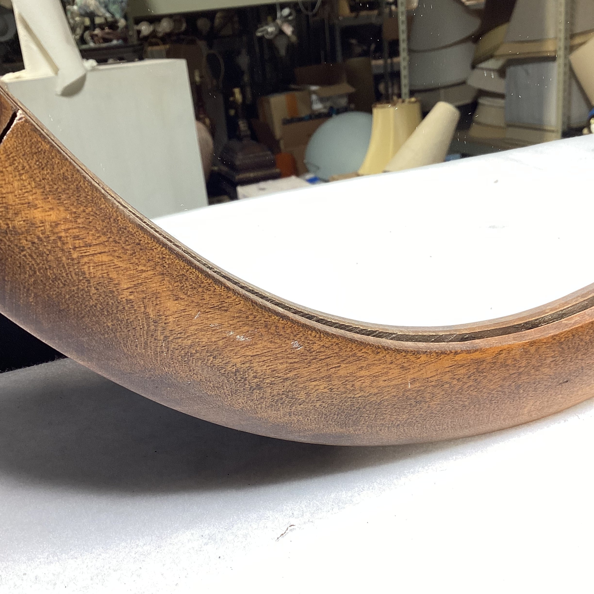 Vintage Wooden Oval Wall Mirror 20.5" x 38.5"