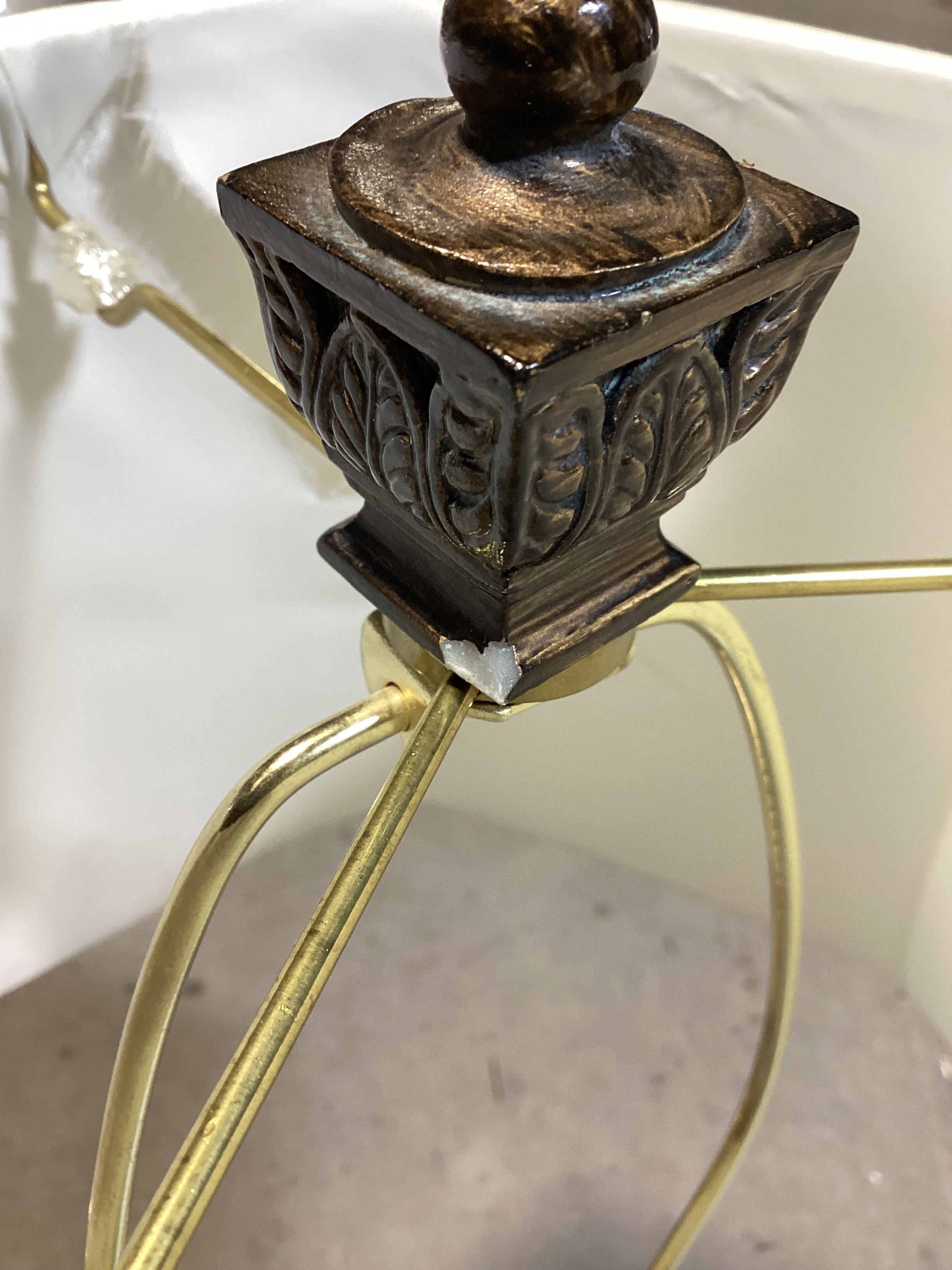 Vintage Style Table Lamp With Ornate Base Details - Shade Included 6.5" x 17" x 32"
