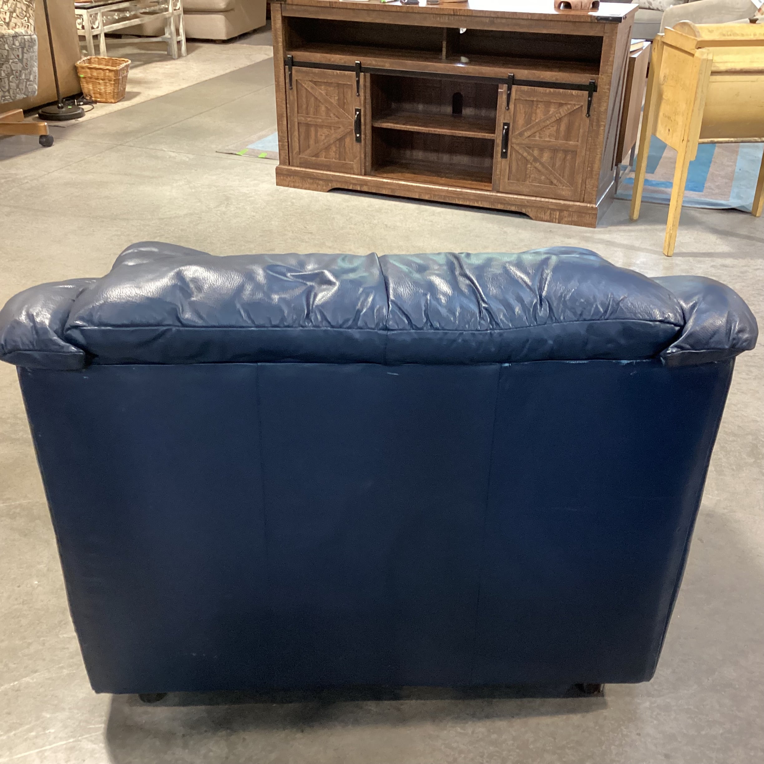 Flexsteel Navy Leather Chair 42"x 37"x 33"