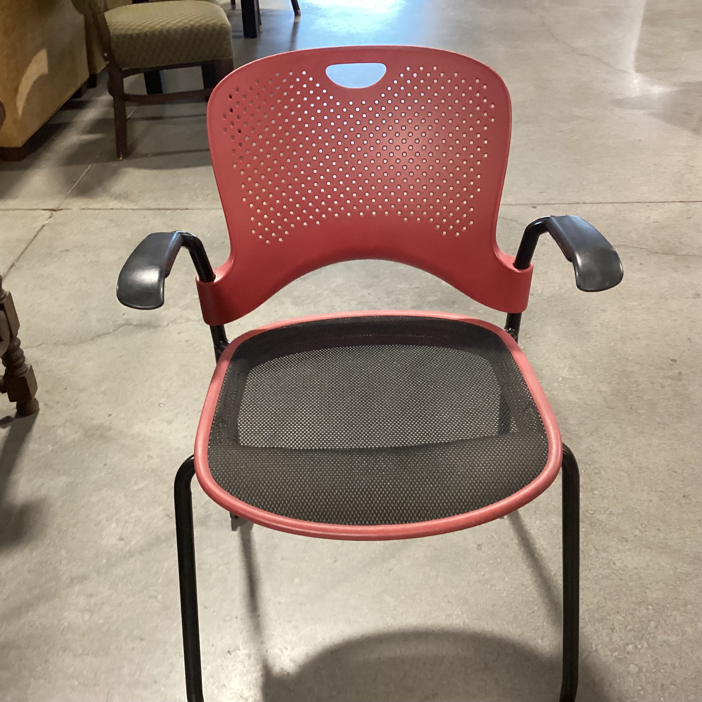 Herman Miller Raspberry & Black Mesh on Casters Office Chair 24"x 23"x 32"