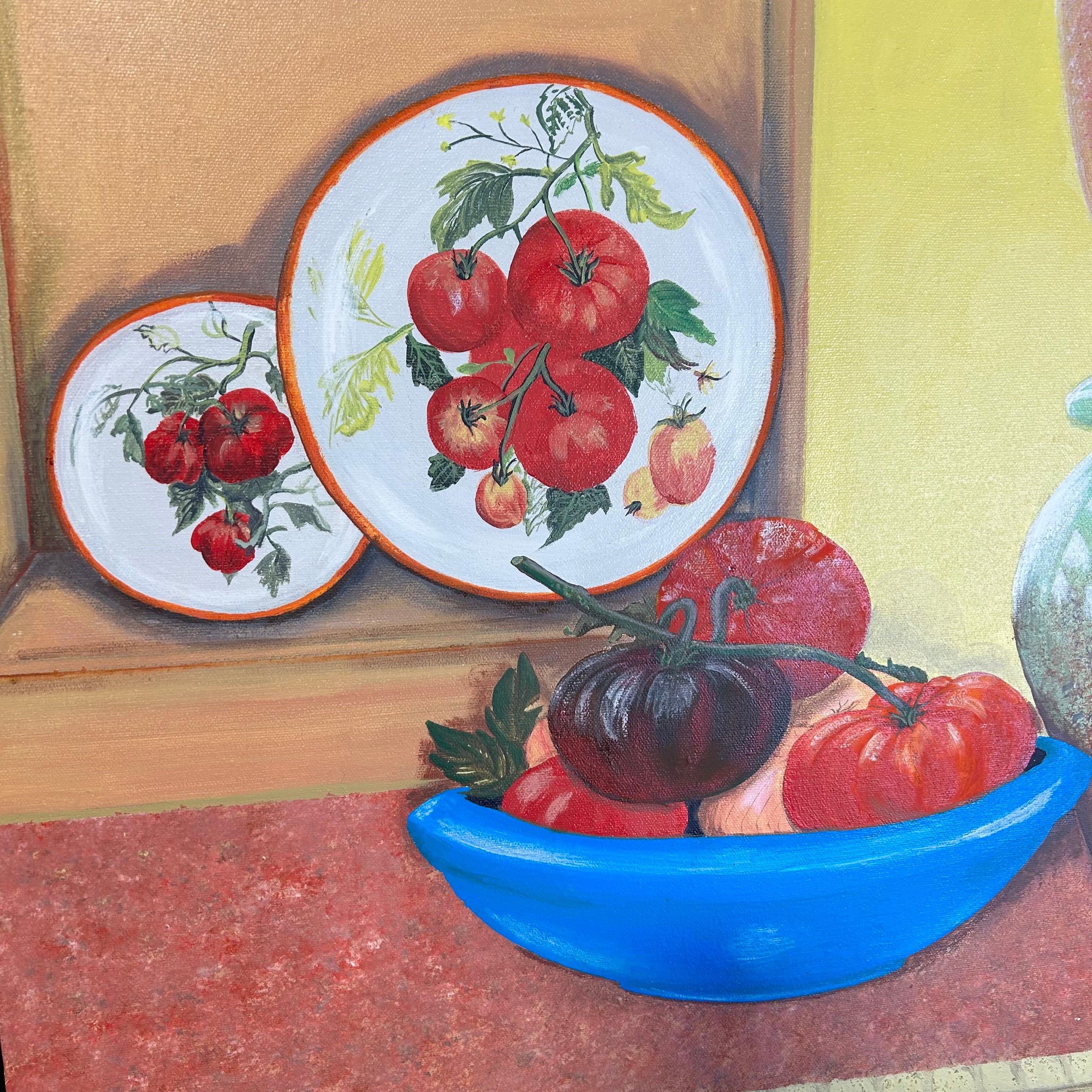 Acrilic Painting By Ingrid Blass Tittled Heirloom Tomatoes 28"x 22"