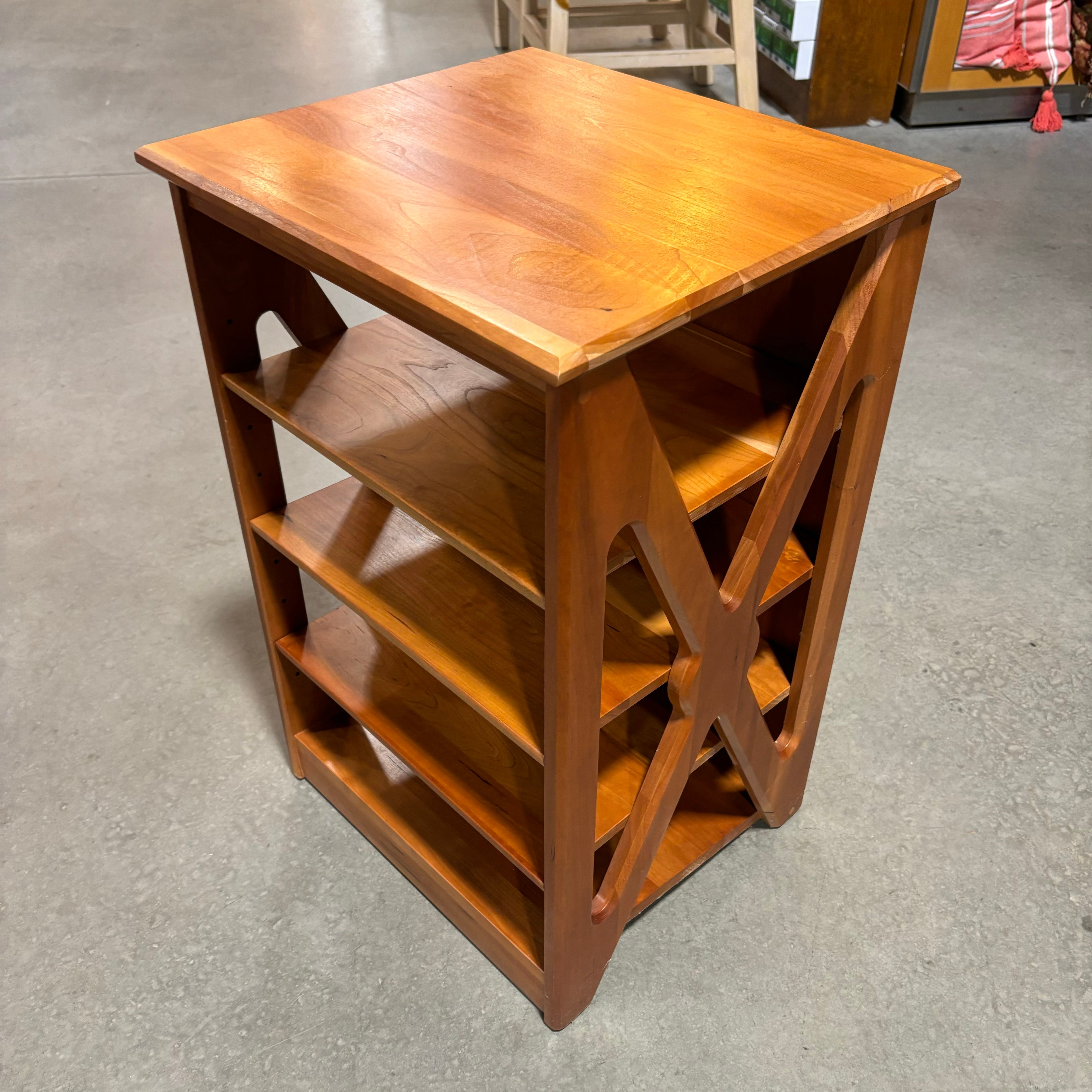 Carved Oak Veneer with 3 Adjustable Height Shelves 17.5"x 16"x 28"