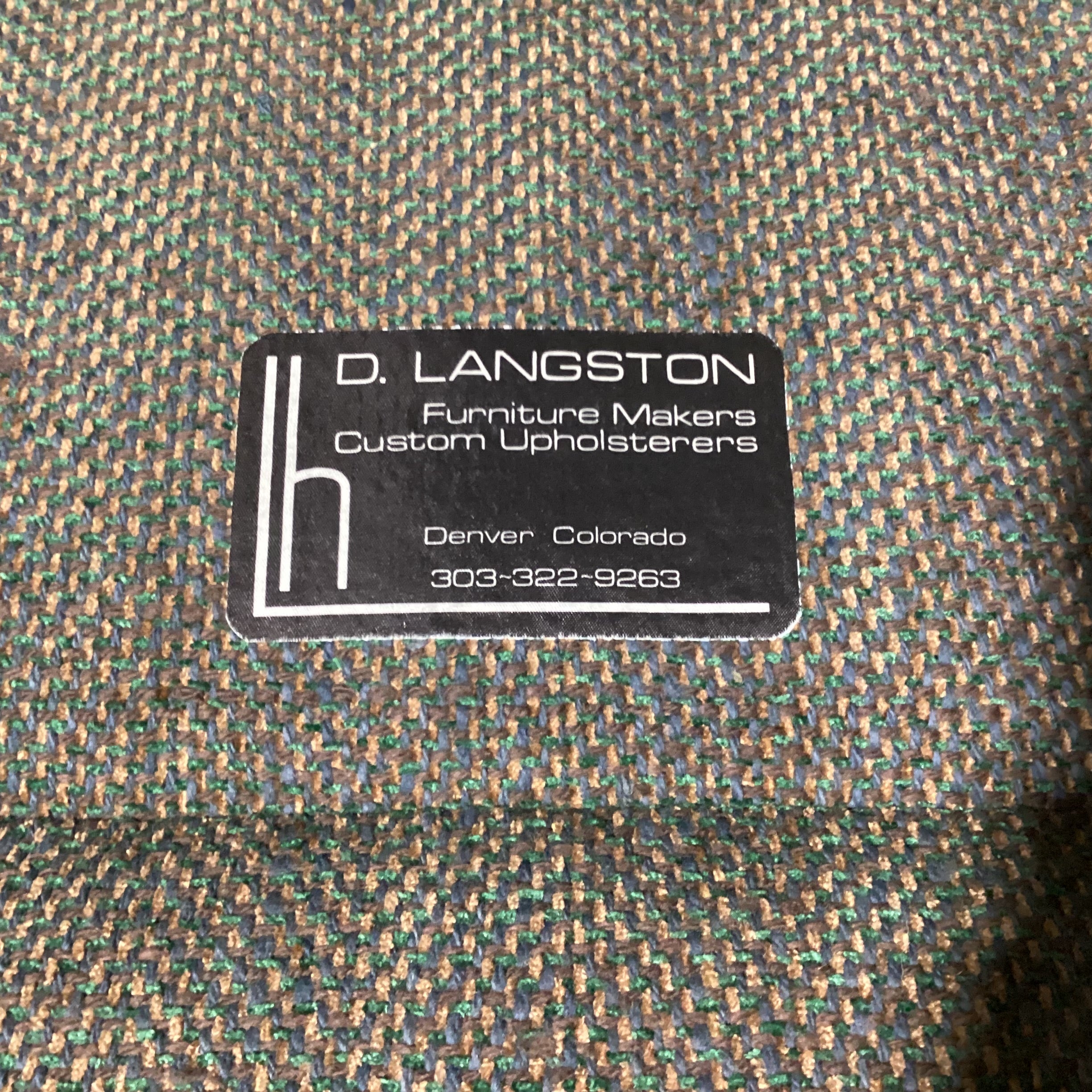 D Langston Green Multi Woven with Tailored Skirt Round Ottoman 32" Diameter x 17"