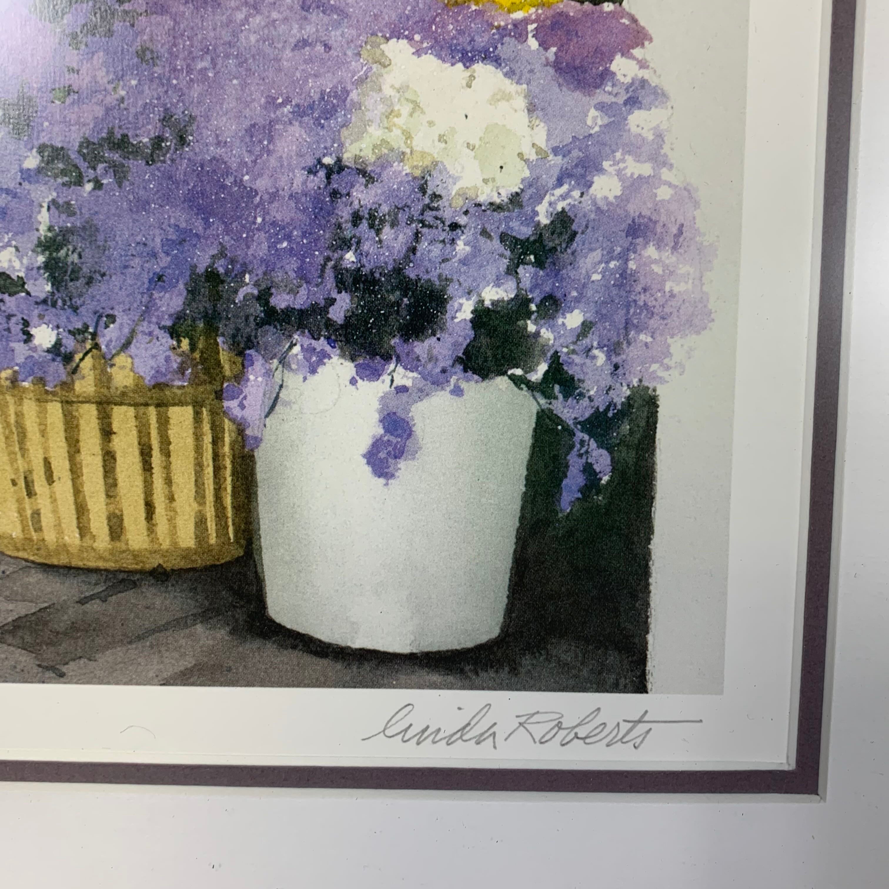 22"x 27.5" Flowers by Linda Roberts Framed and Signed Print 356/780